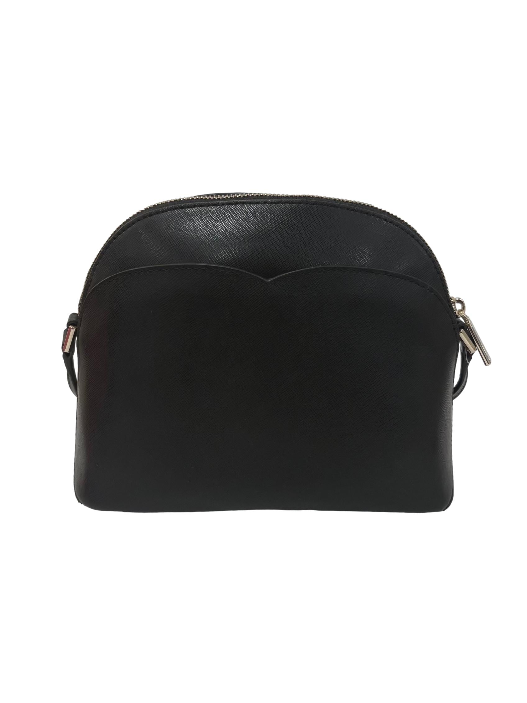 Black Leather Payton Dome Crossbody Bag CSN
