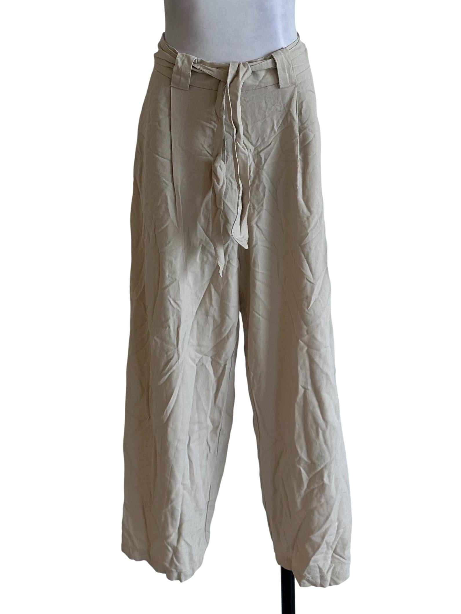 Sand Beige Strap Long Pants