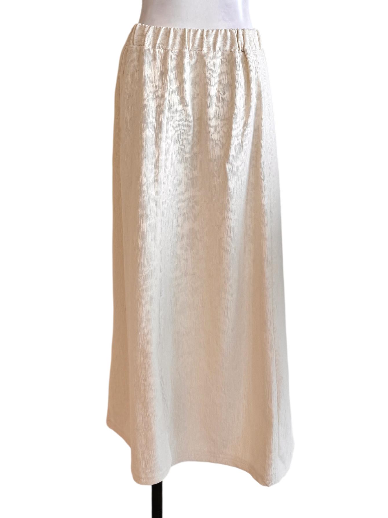 White Textured Skirt