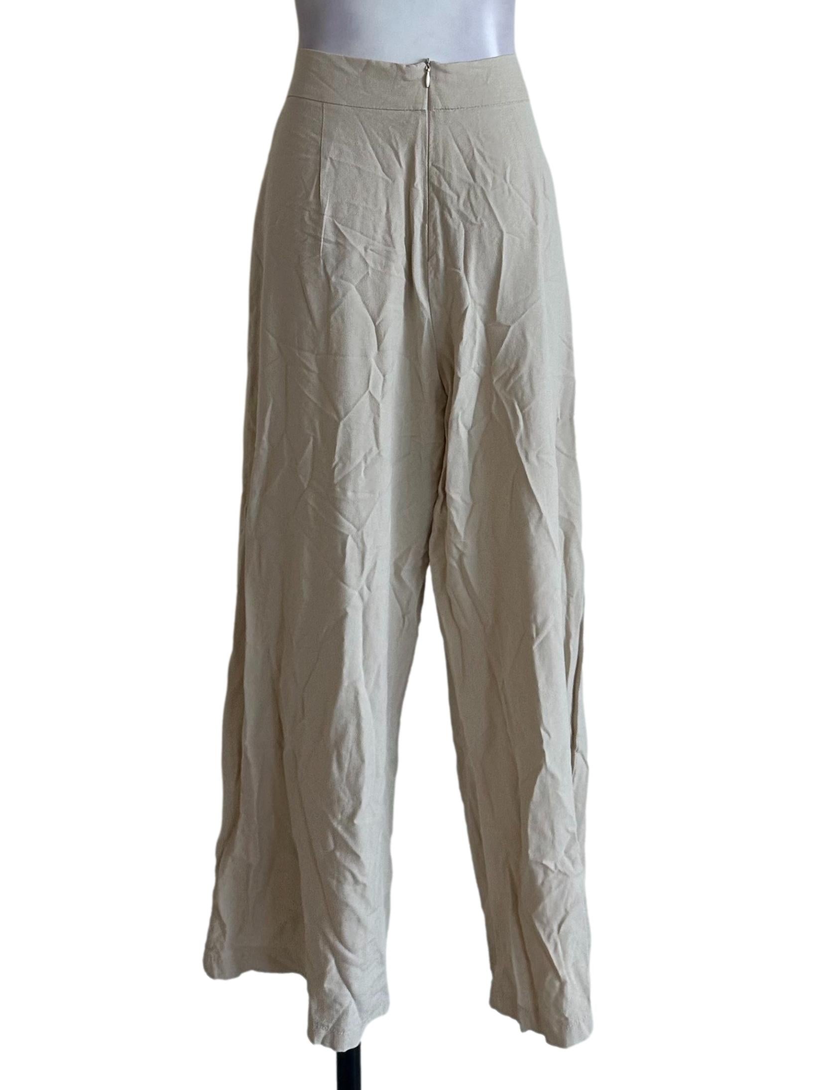 Sand Beige Strap Long Pants