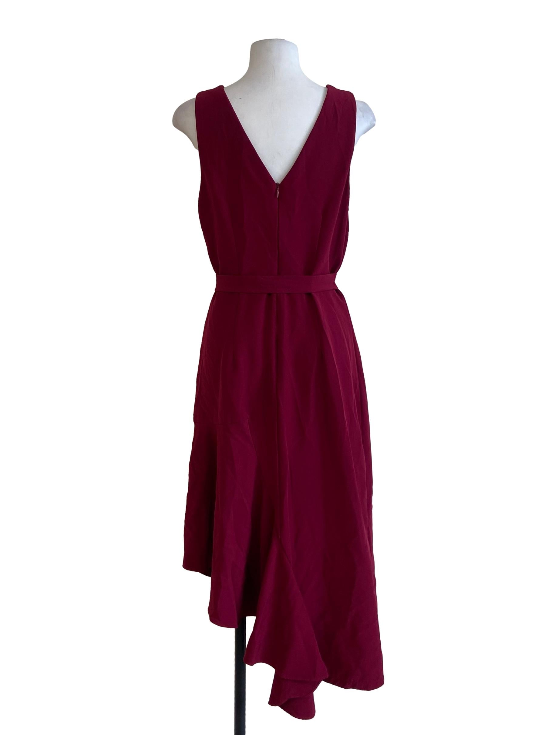 Currant Red Ruffled Asymmetric Day