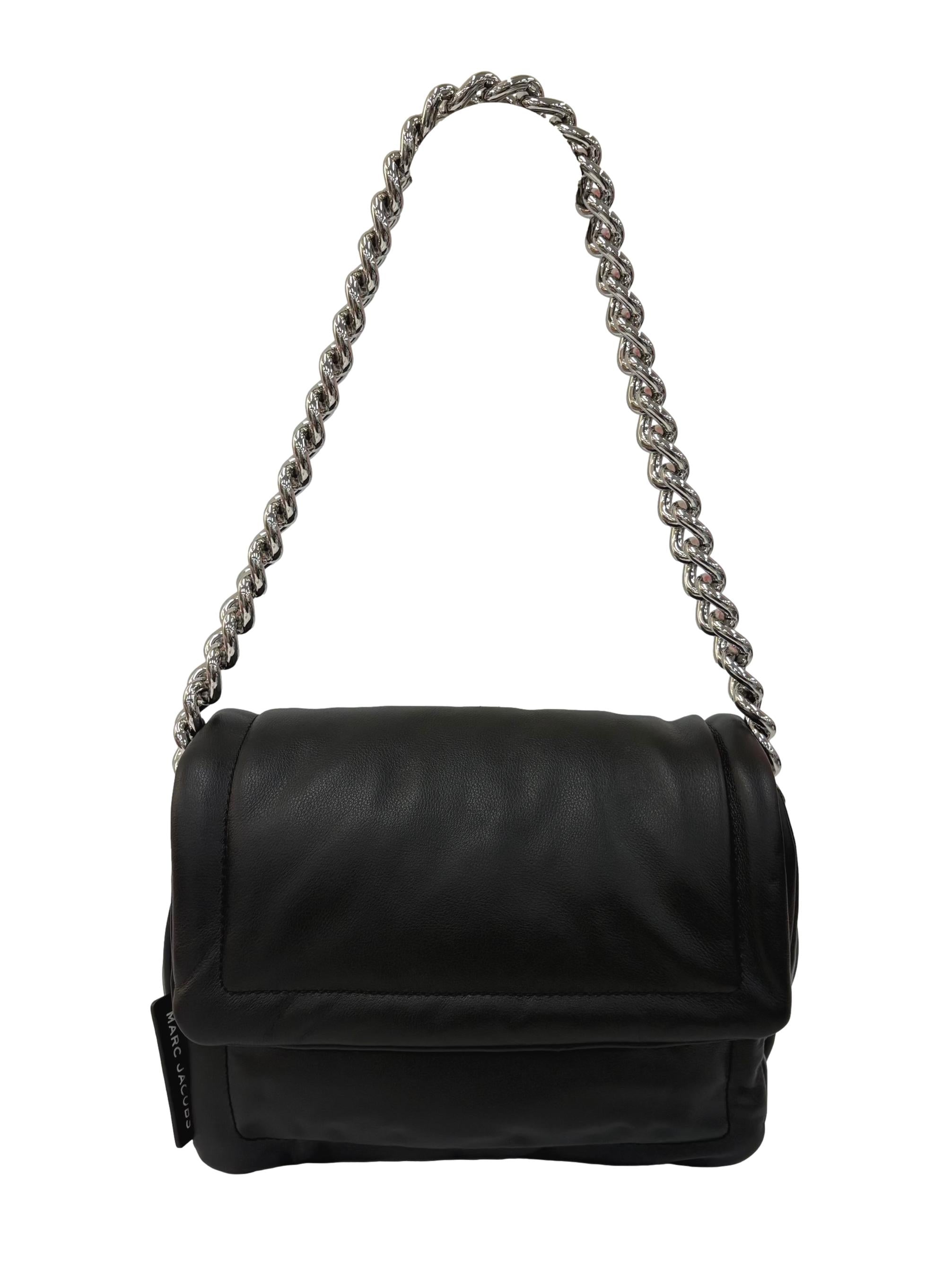 Black Leather Pillow Bag Shoulder Bag CSN