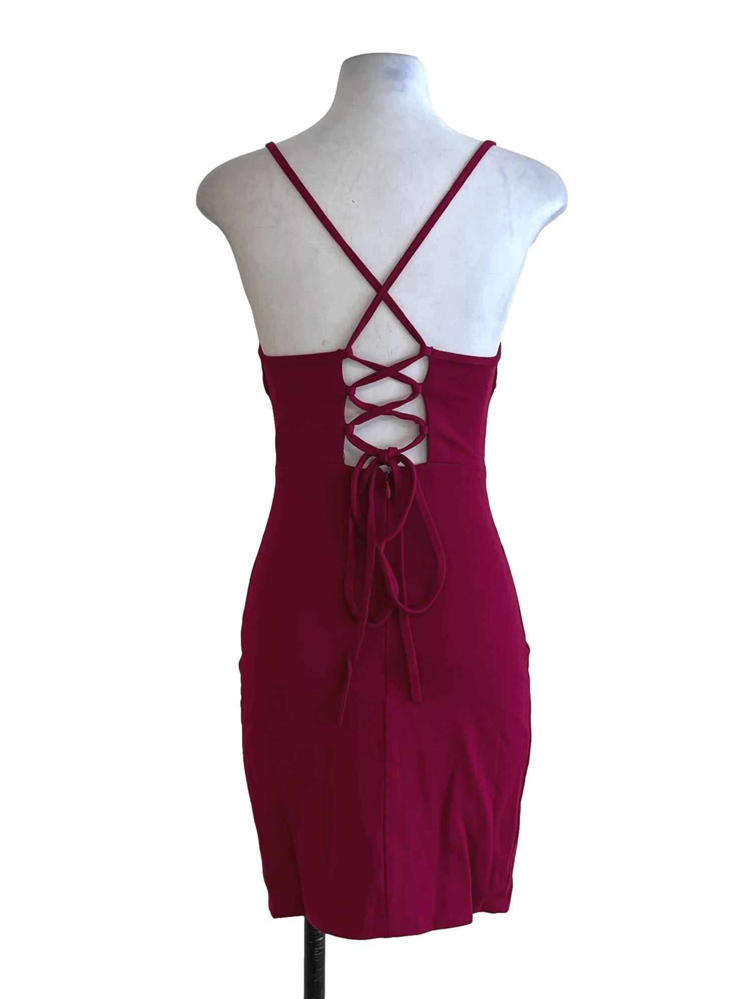 Fuschia Pink Spaghetti Strap Sheath Dress