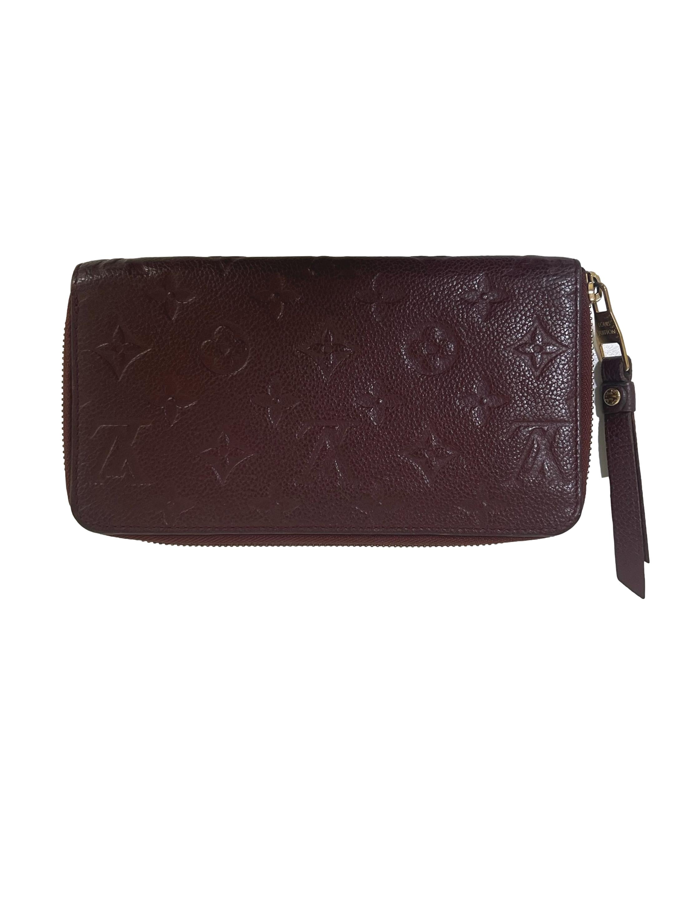 Maroon Leather Empreinte Long Wallet CSN