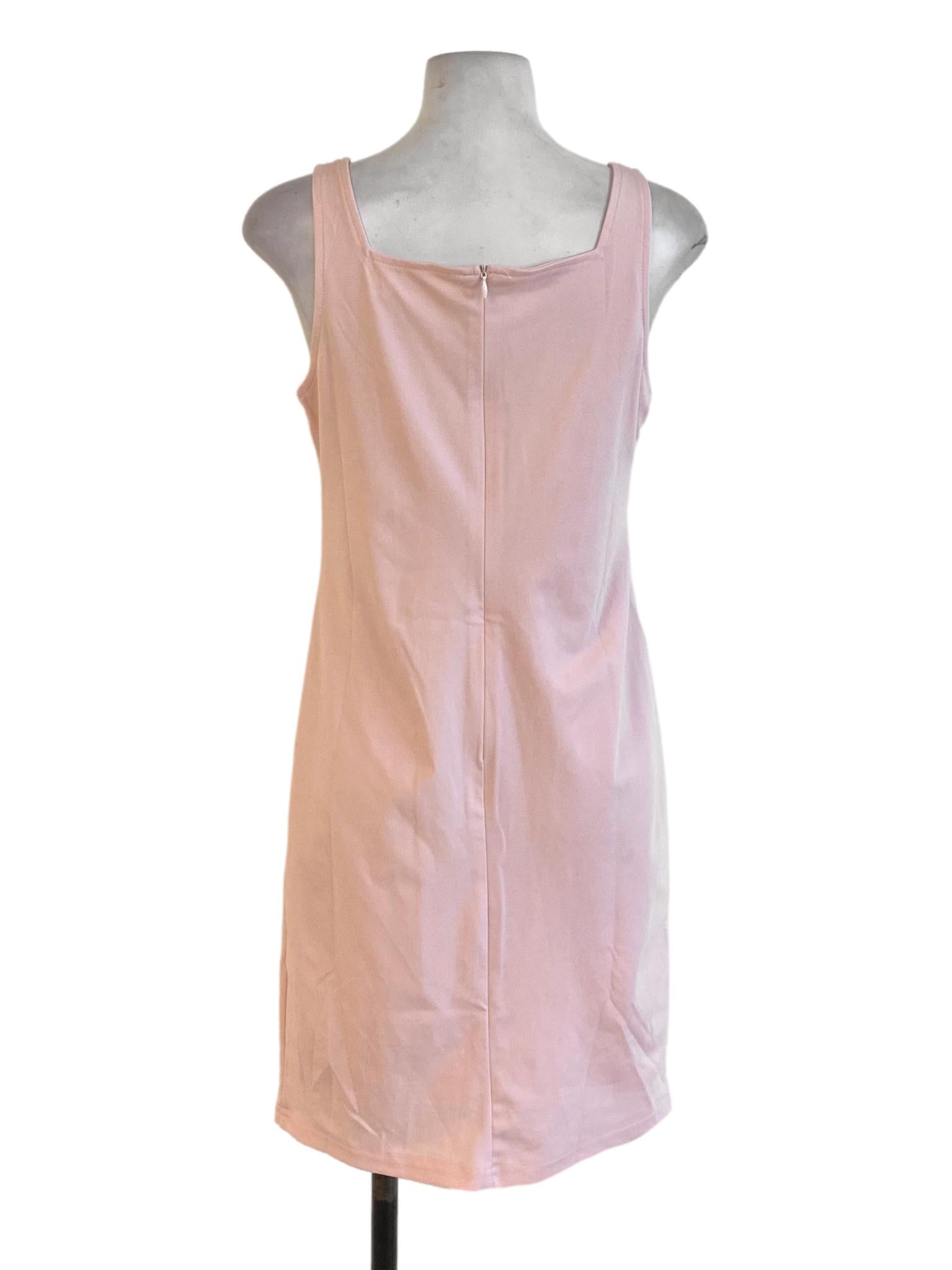 Light Salmon Pink Square Neck Slip Dress