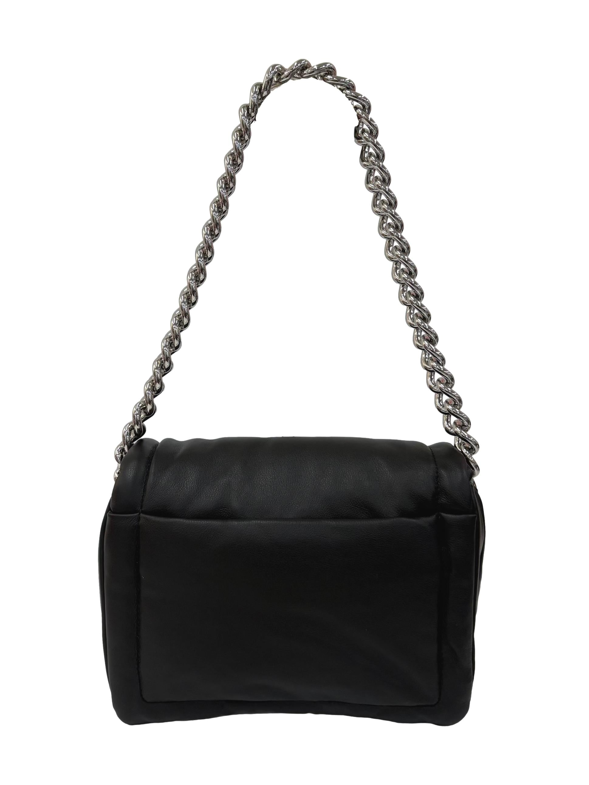 Black Leather Pillow Bag Shoulder Bag CSN