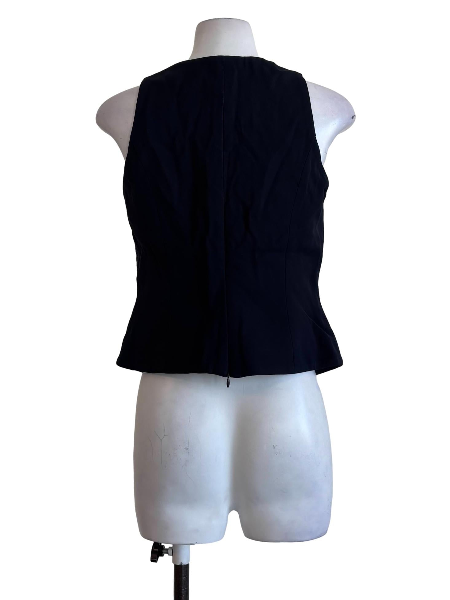 Parisian Black Buttoned Sweetheart Top