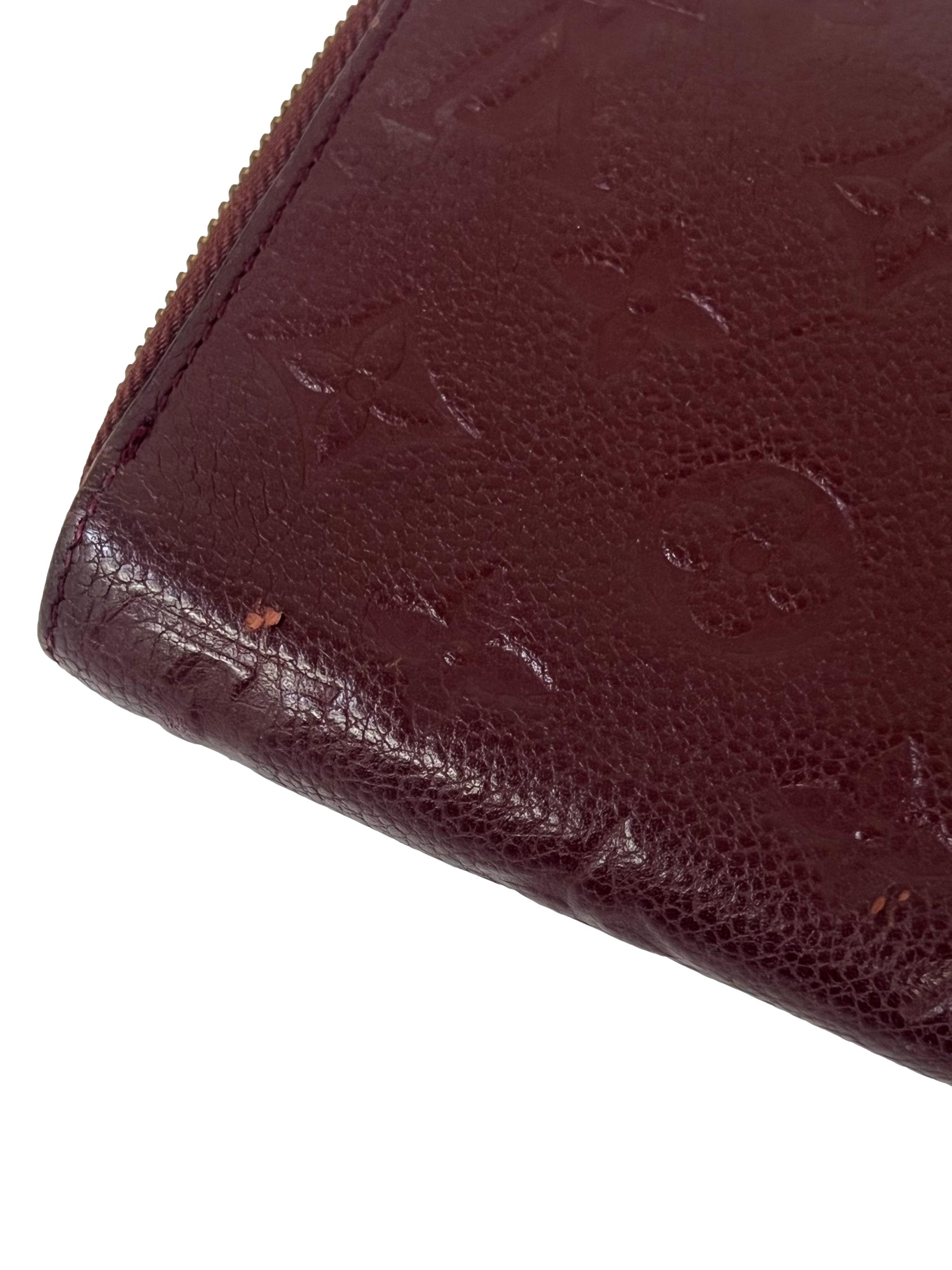 Maroon Leather Empreinte Long Wallet CSN
