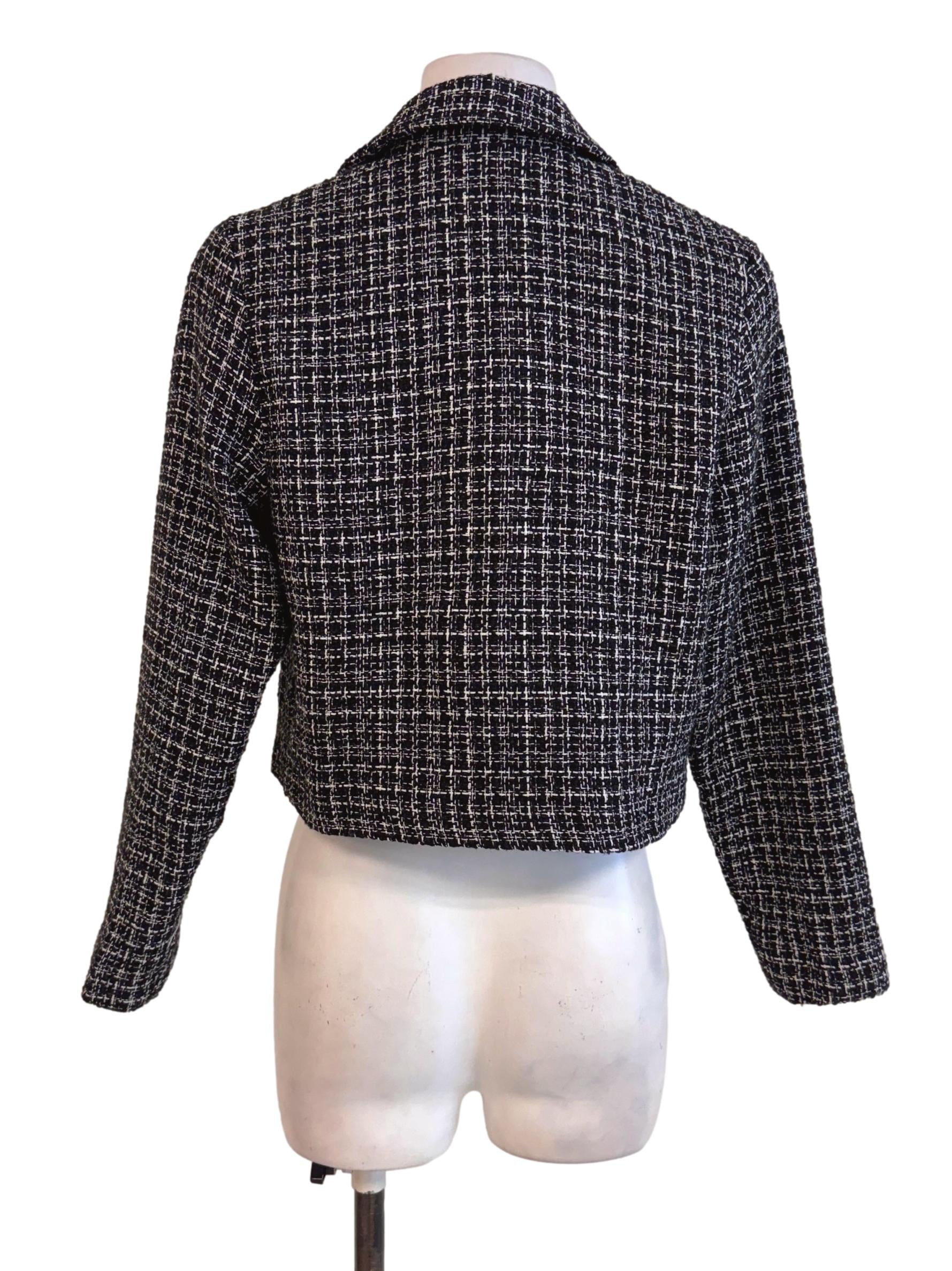 Black Tweed Cropped Blazer