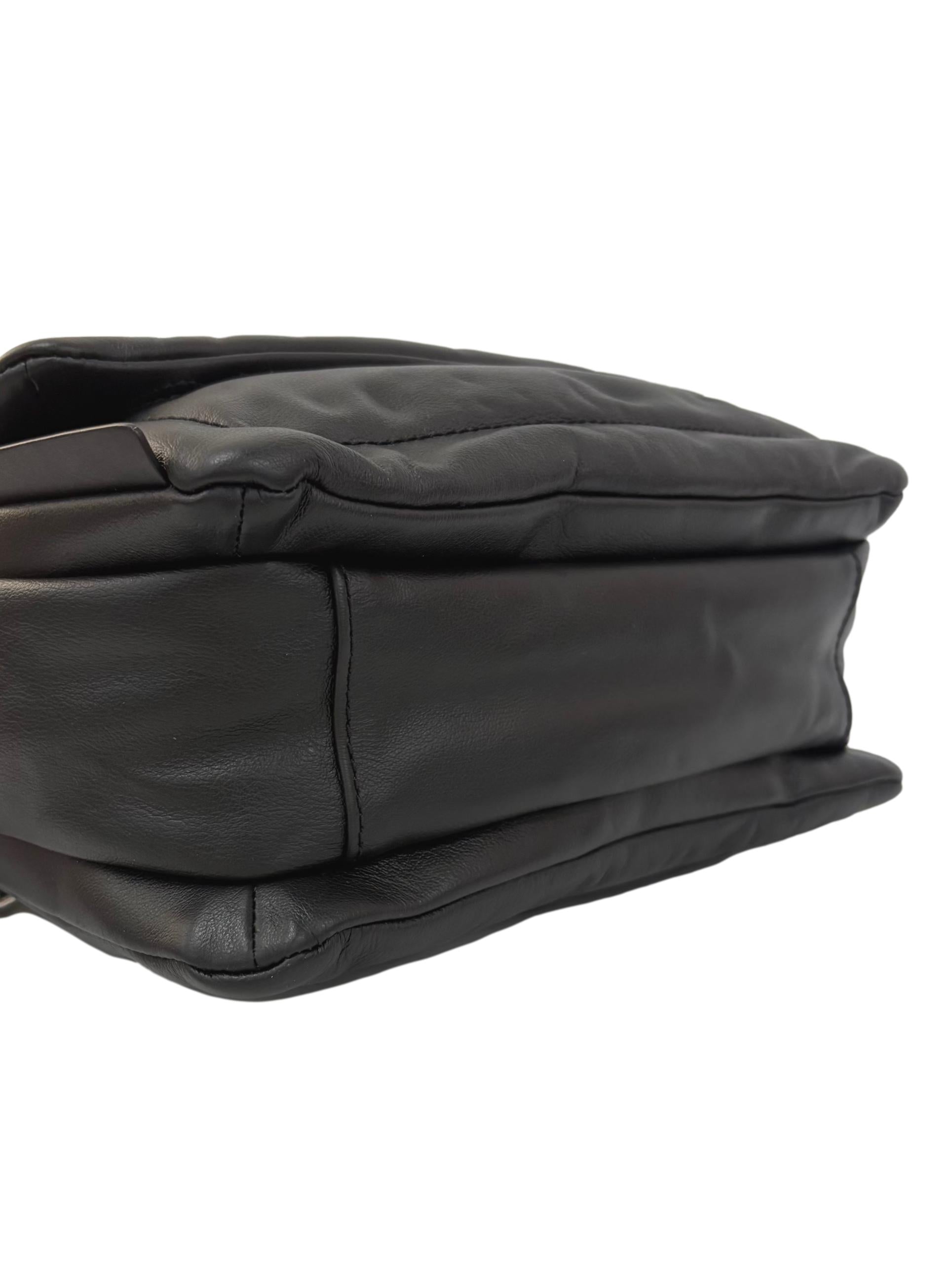 Black Leather Pillow Bag Shoulder Bag CSN