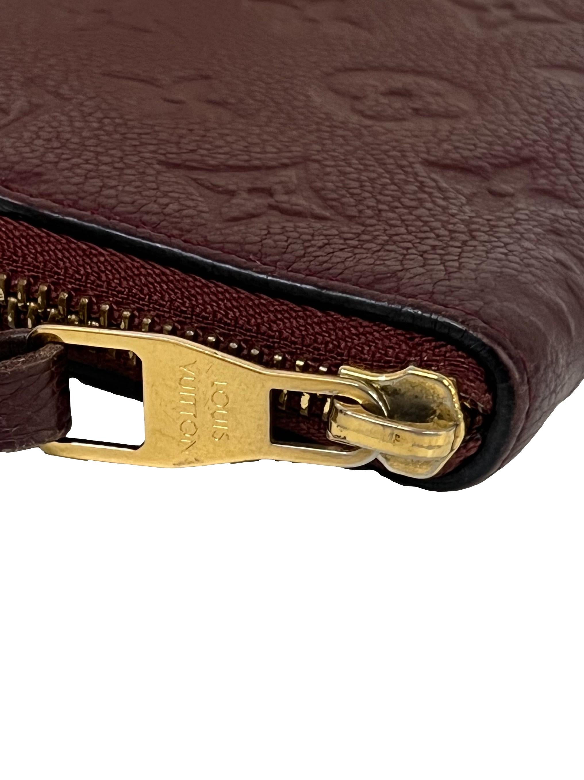 Maroon Leather Empreinte Long Wallet CSN