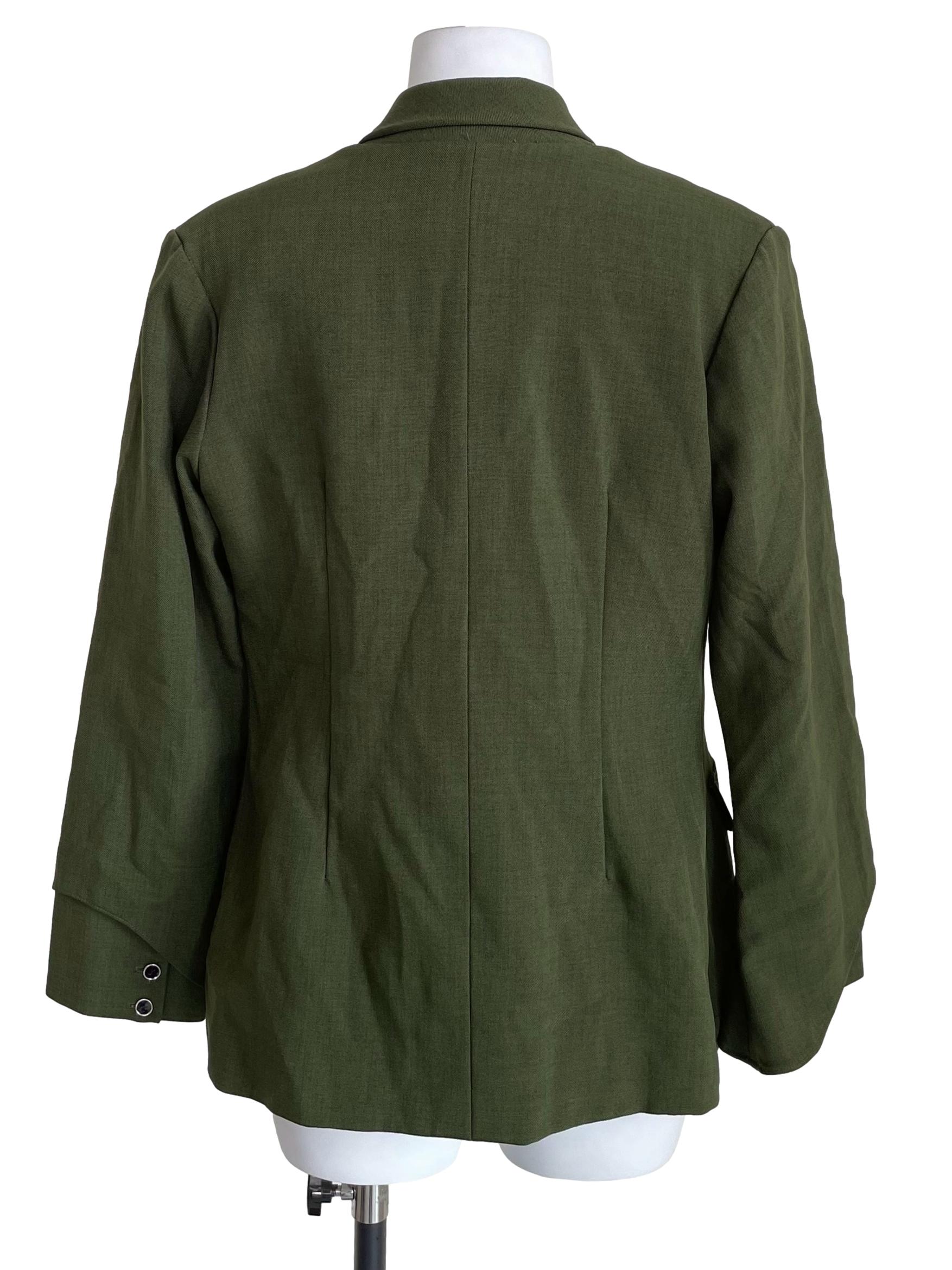 Pickle Green Collar Wrap Blazer