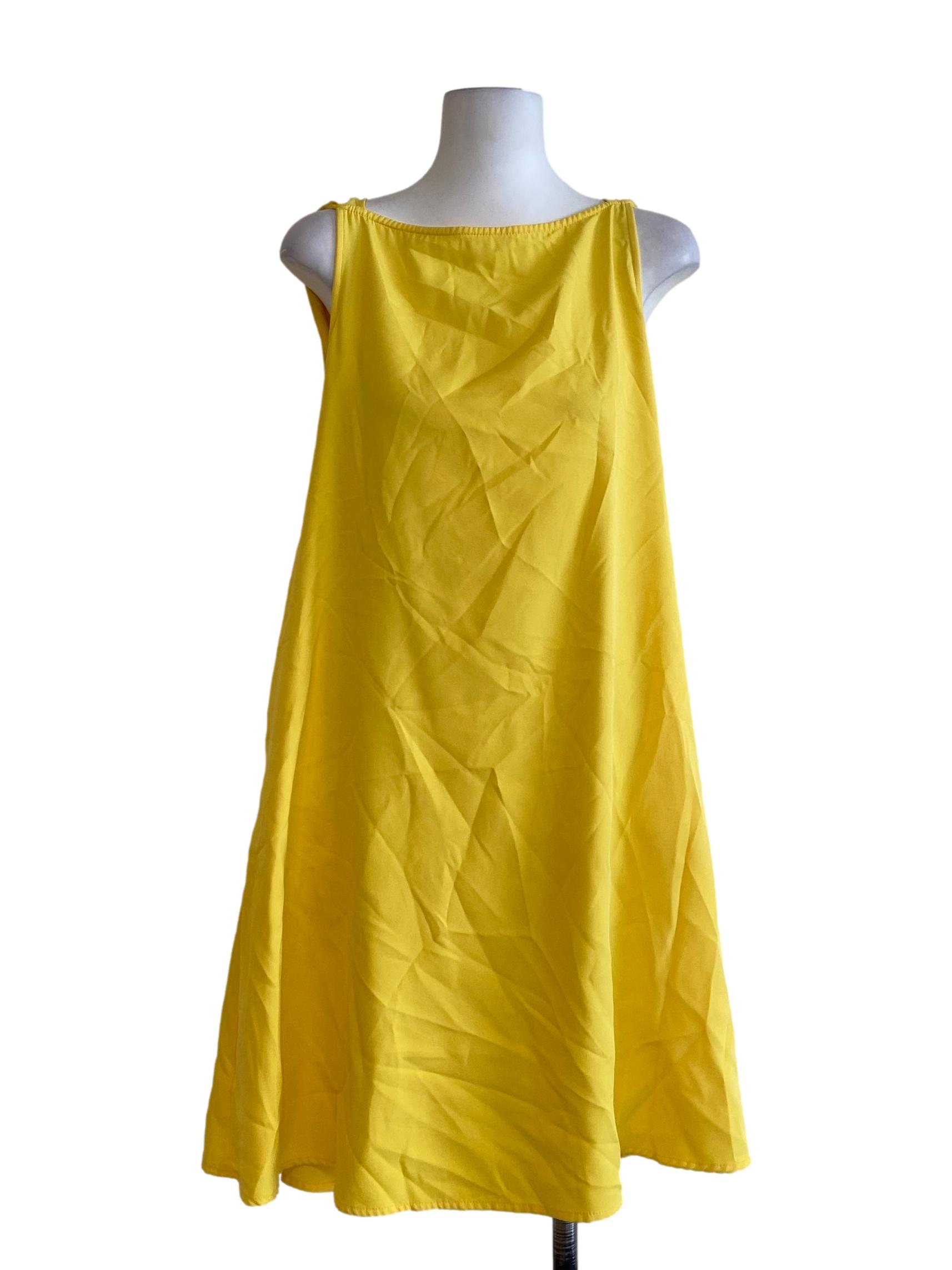 Yellow Sleeveless Shift Dress