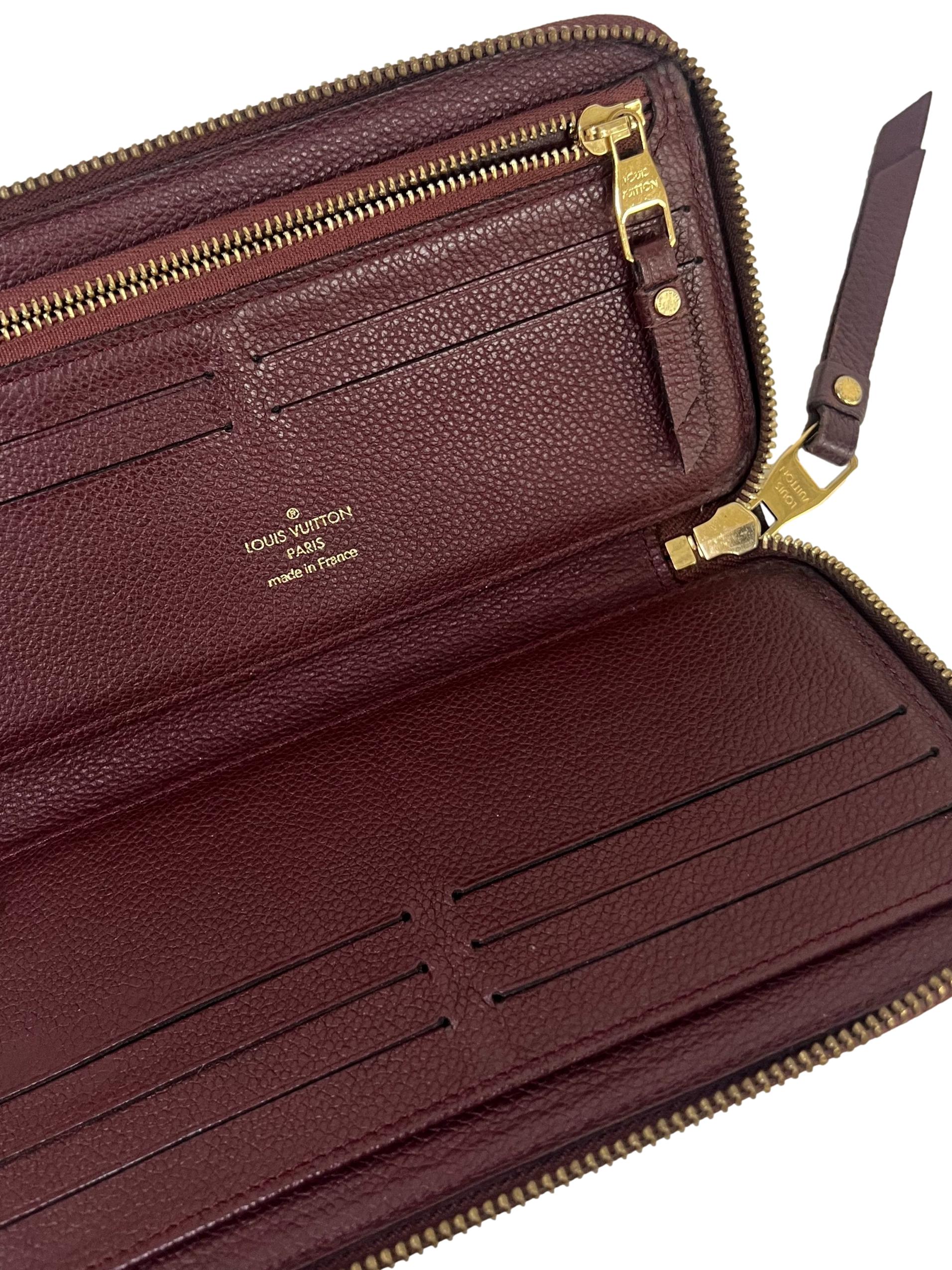 Maroon Leather Empreinte Long Wallet CSN