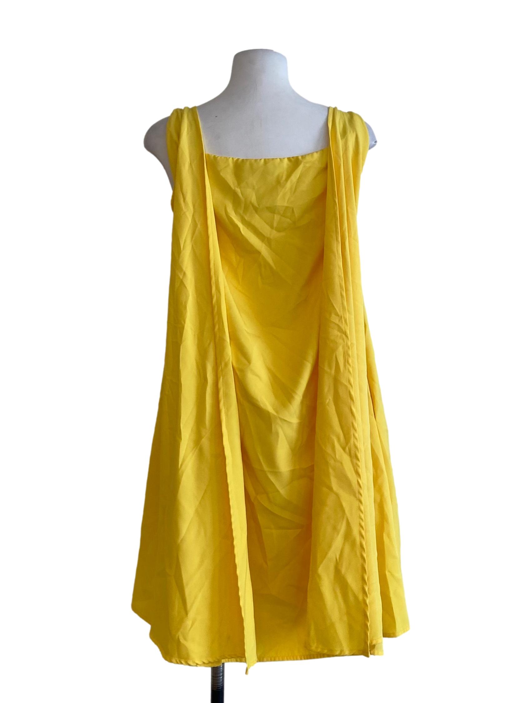 Yellow Sleeveless Shift Dress