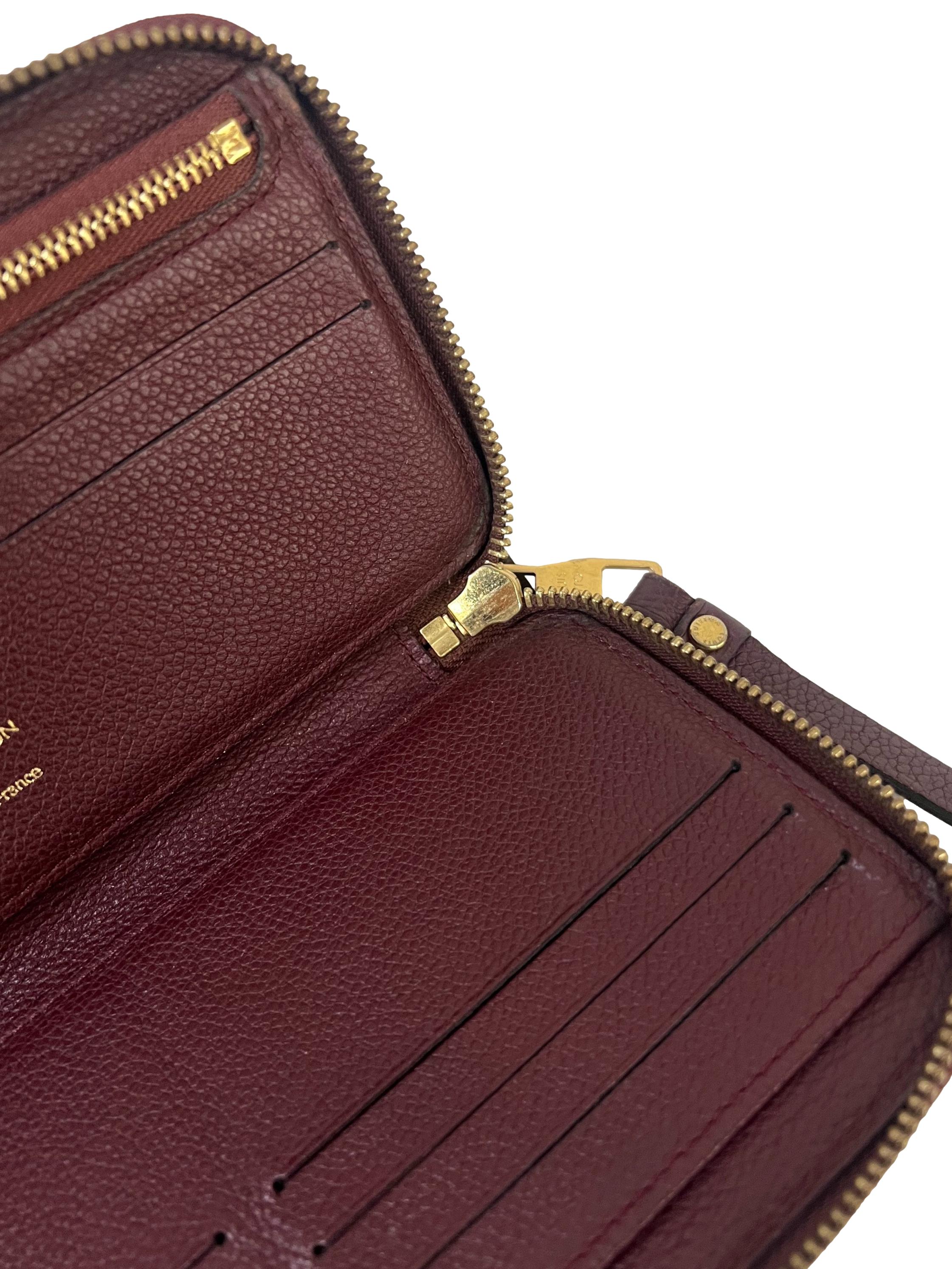 Maroon Leather Empreinte Long Wallet CSN