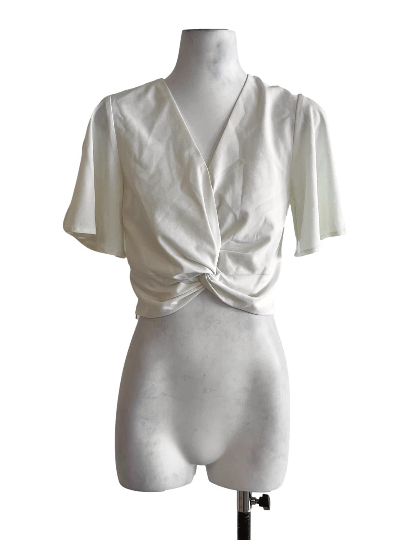 White V-Neckline Blouse