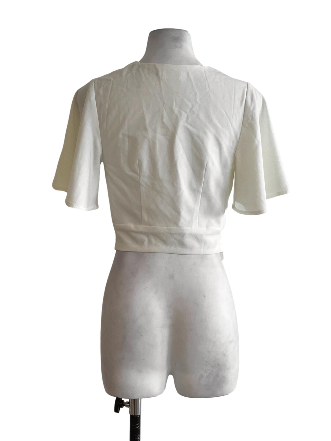White V-Neckline Blouse