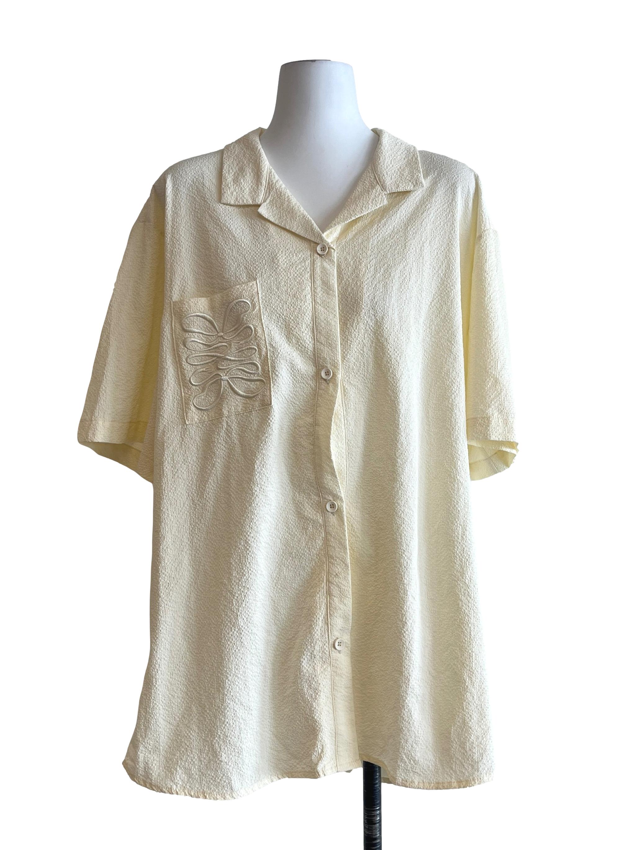 Cream White Oversized Shirt