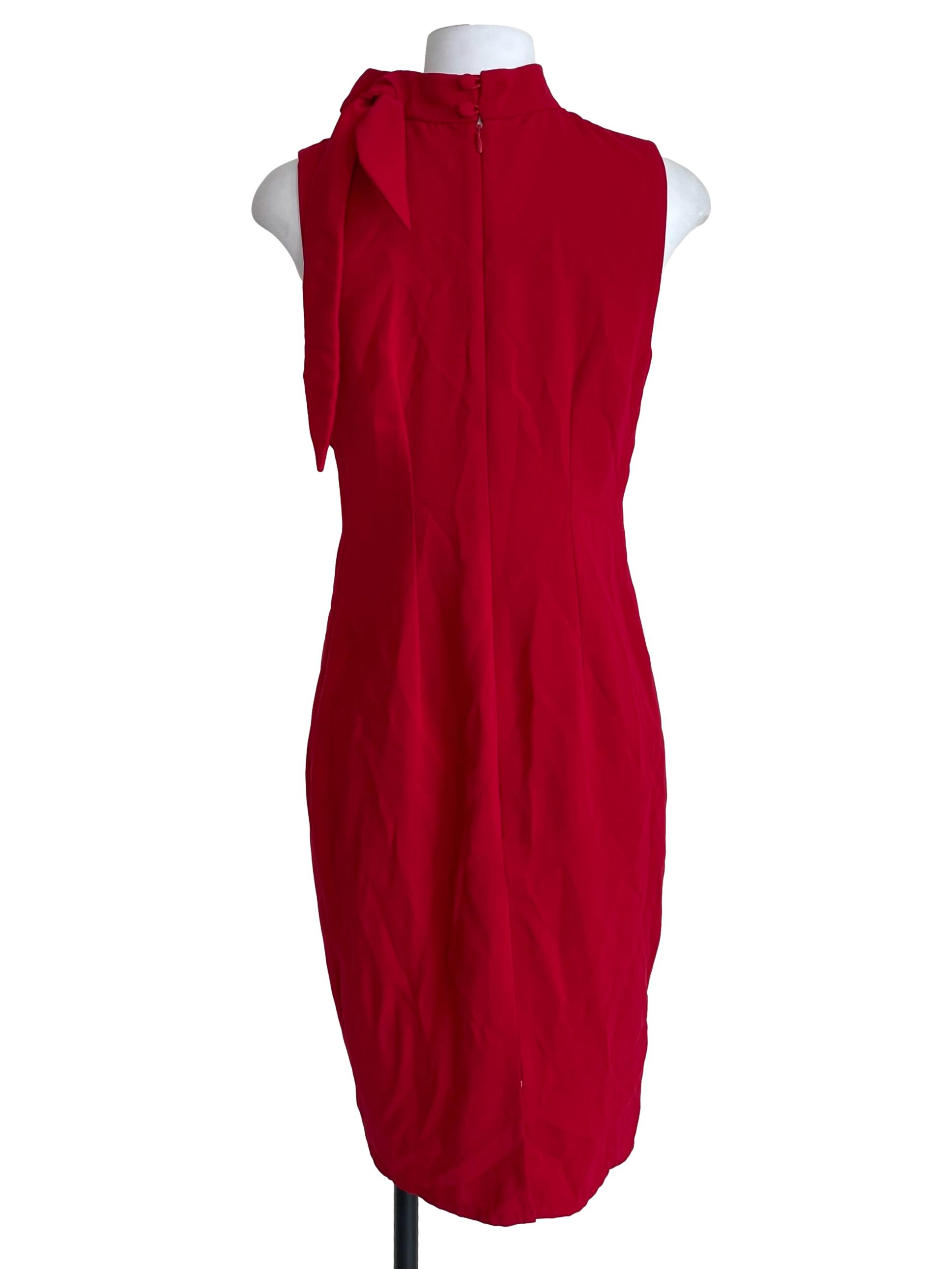 Red Tie Bow Sleeveless Slip Dress