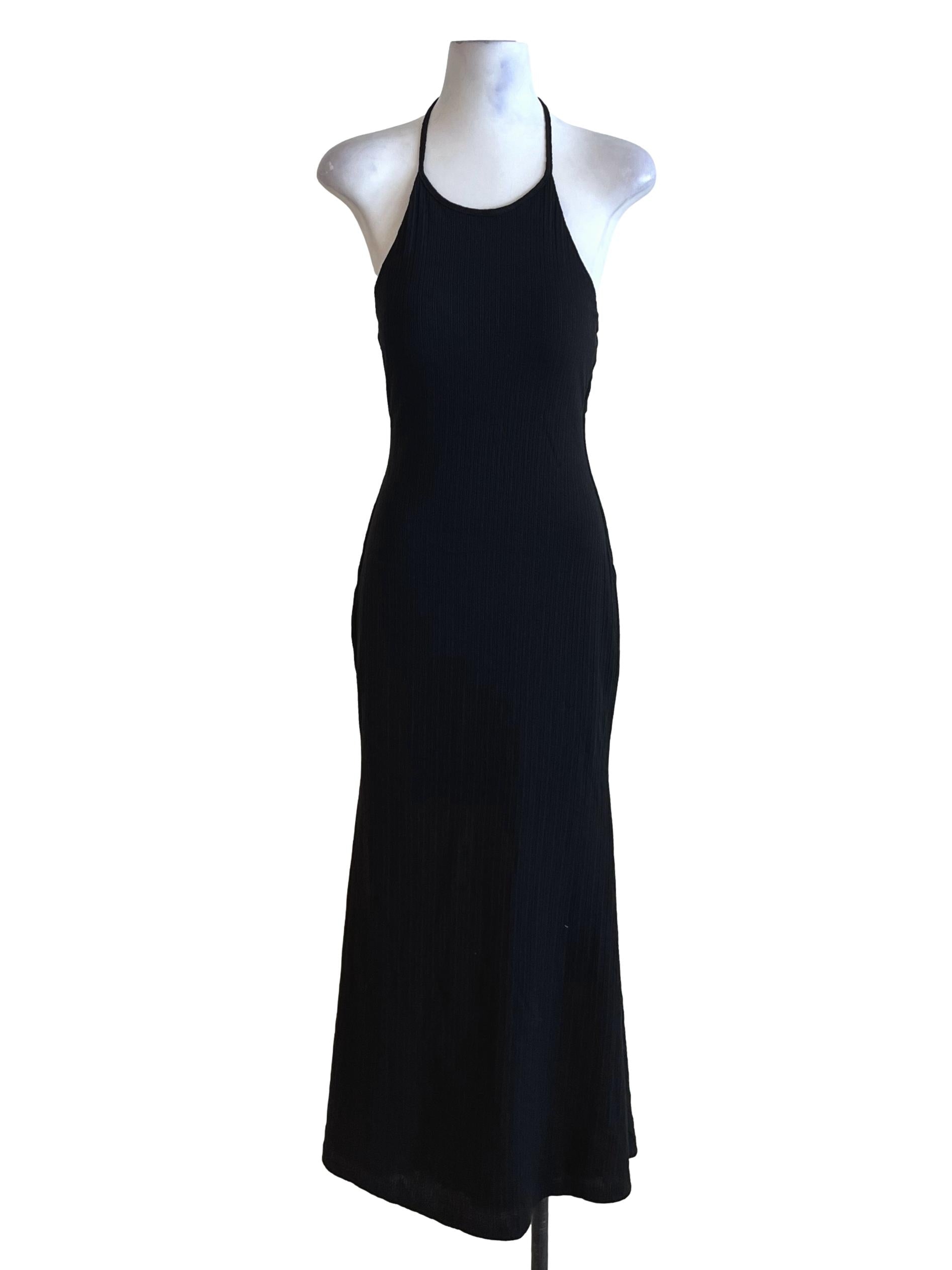Black Halter Neckline Sheath Dress