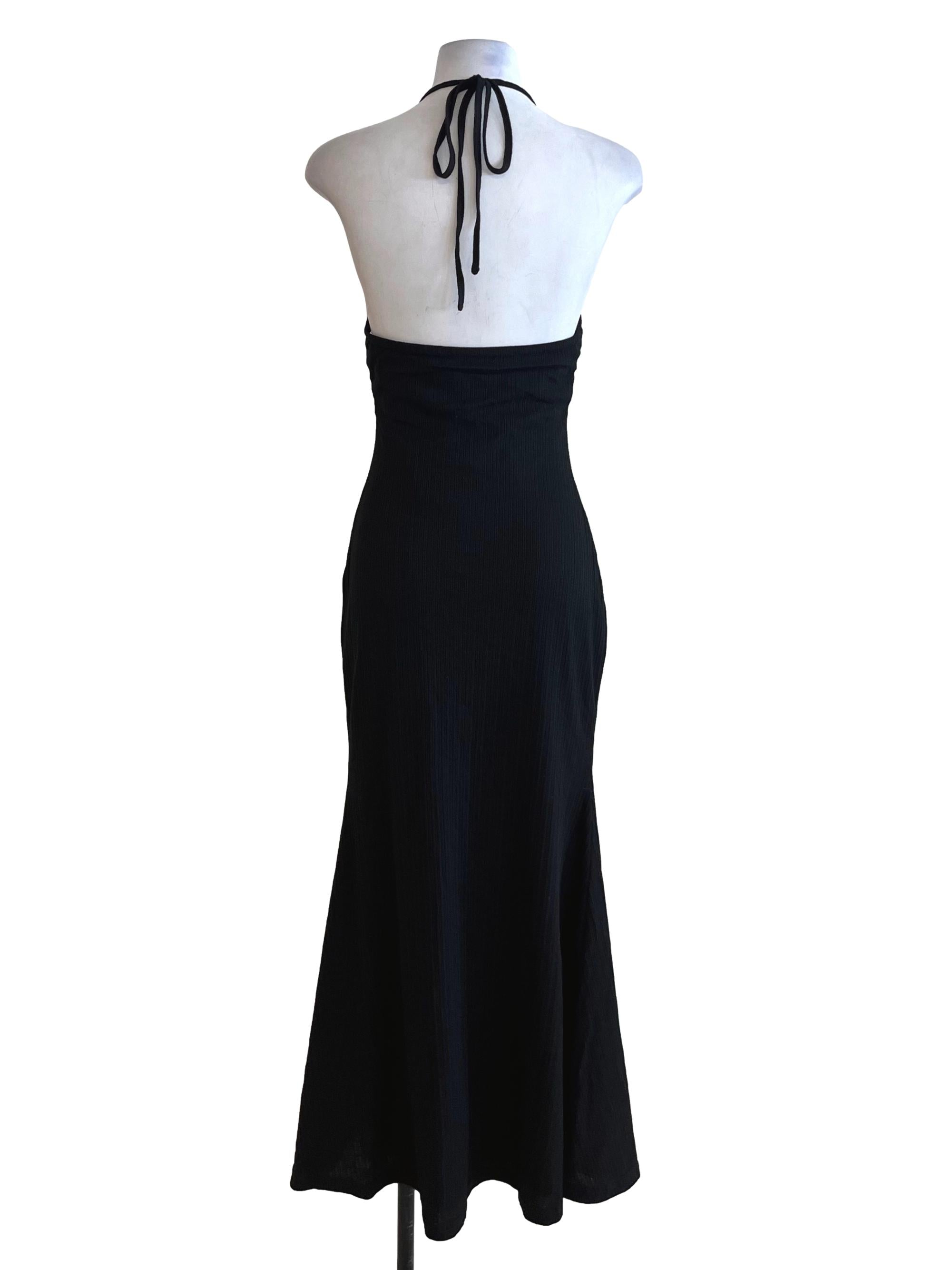 Black Halter Neckline Sheath Dress