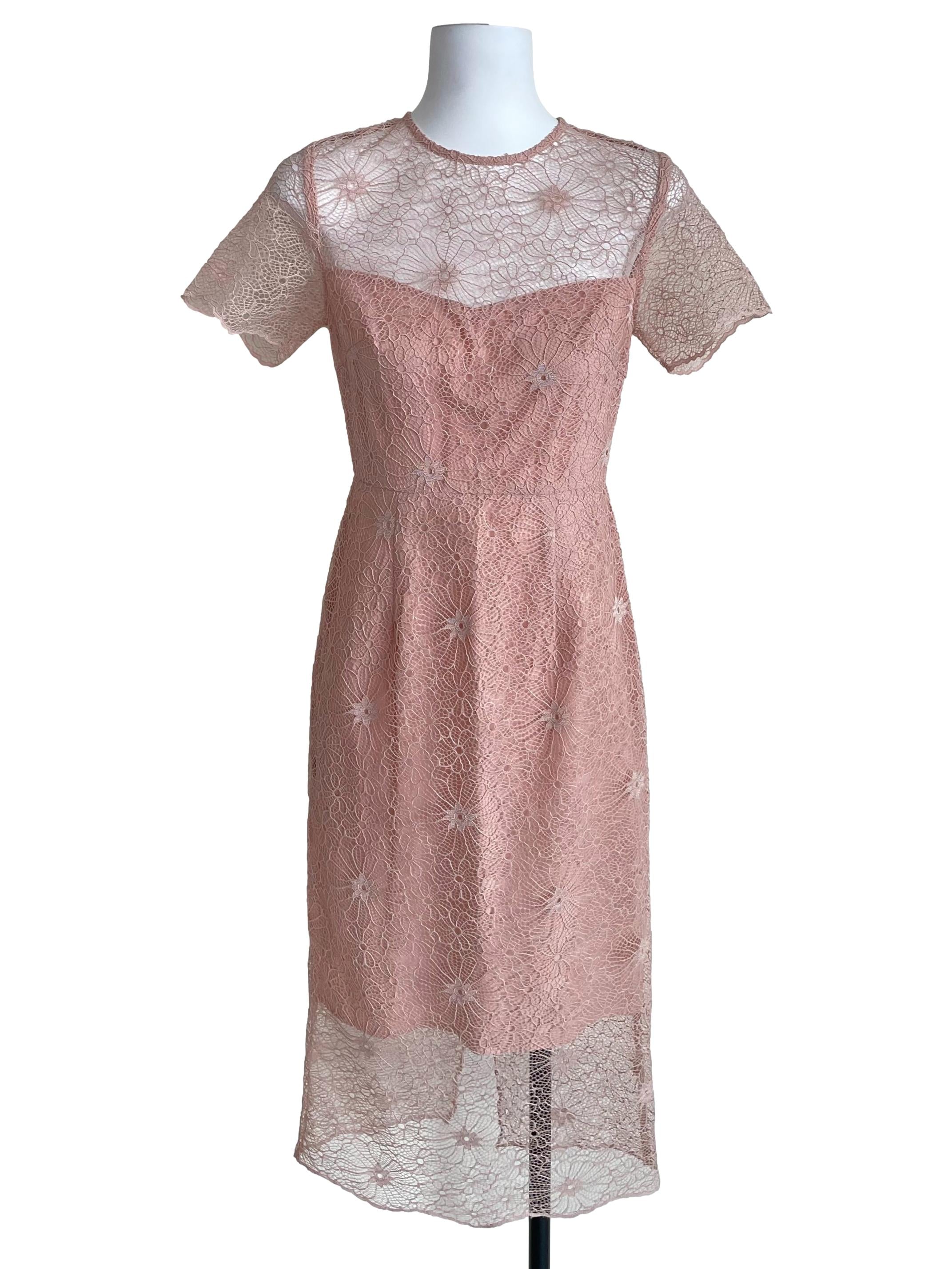 Light Nude Lace Sheath Dress