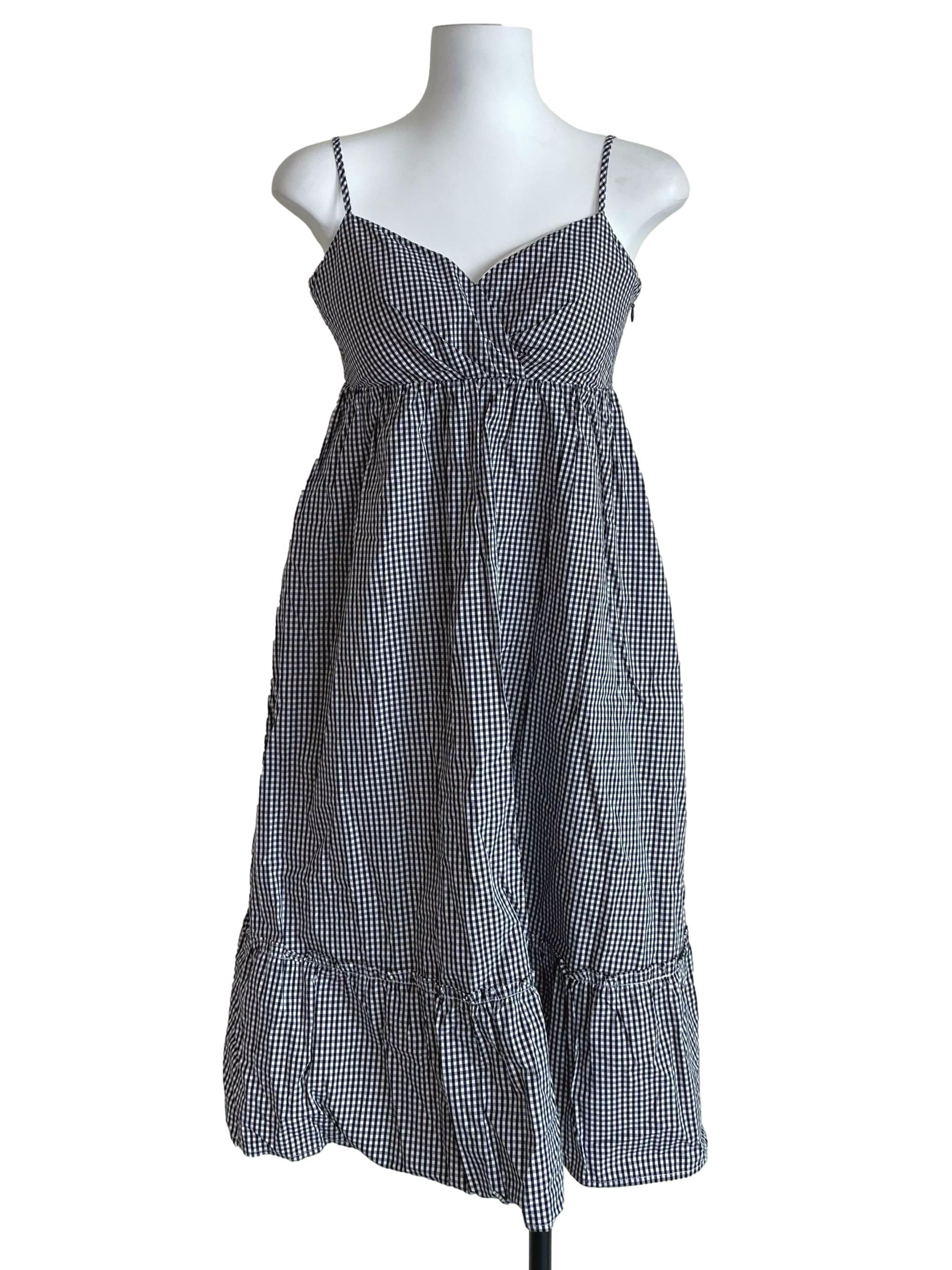 Black & White Gingham Babydoll Dress