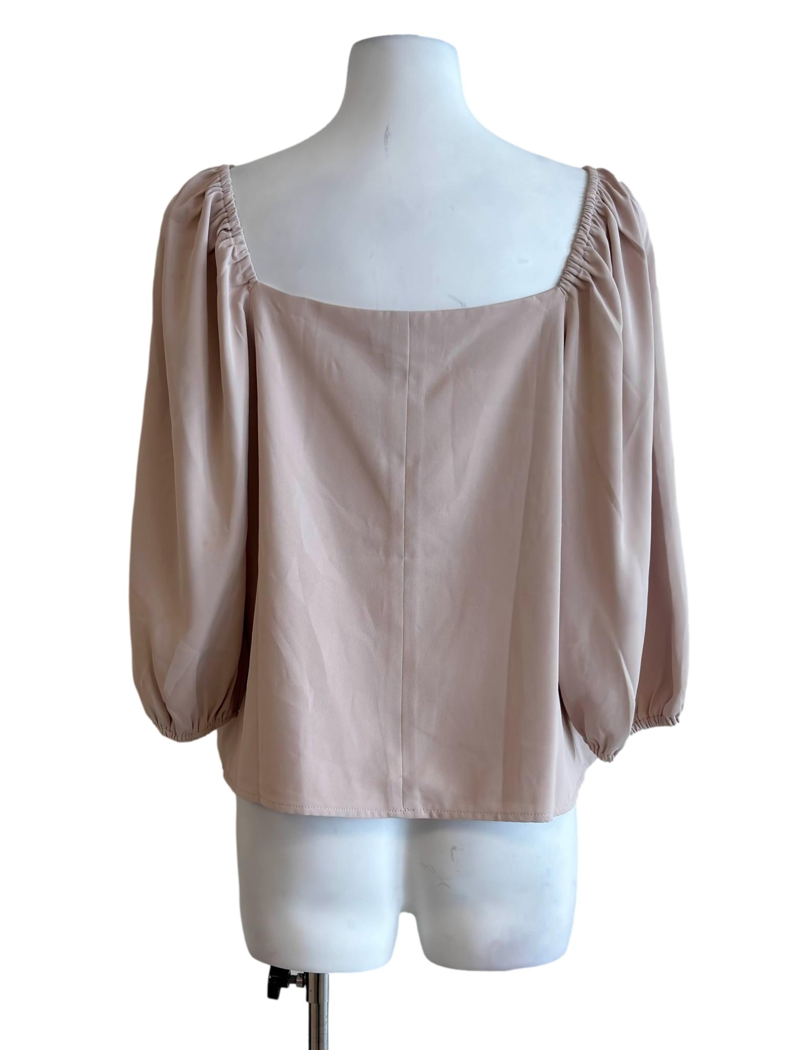 Pale Light Pink Square Neck Blouse