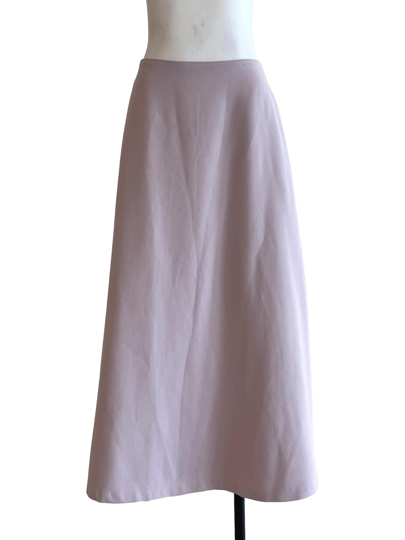 Purple Crepe High-Waisted Skirt OSN