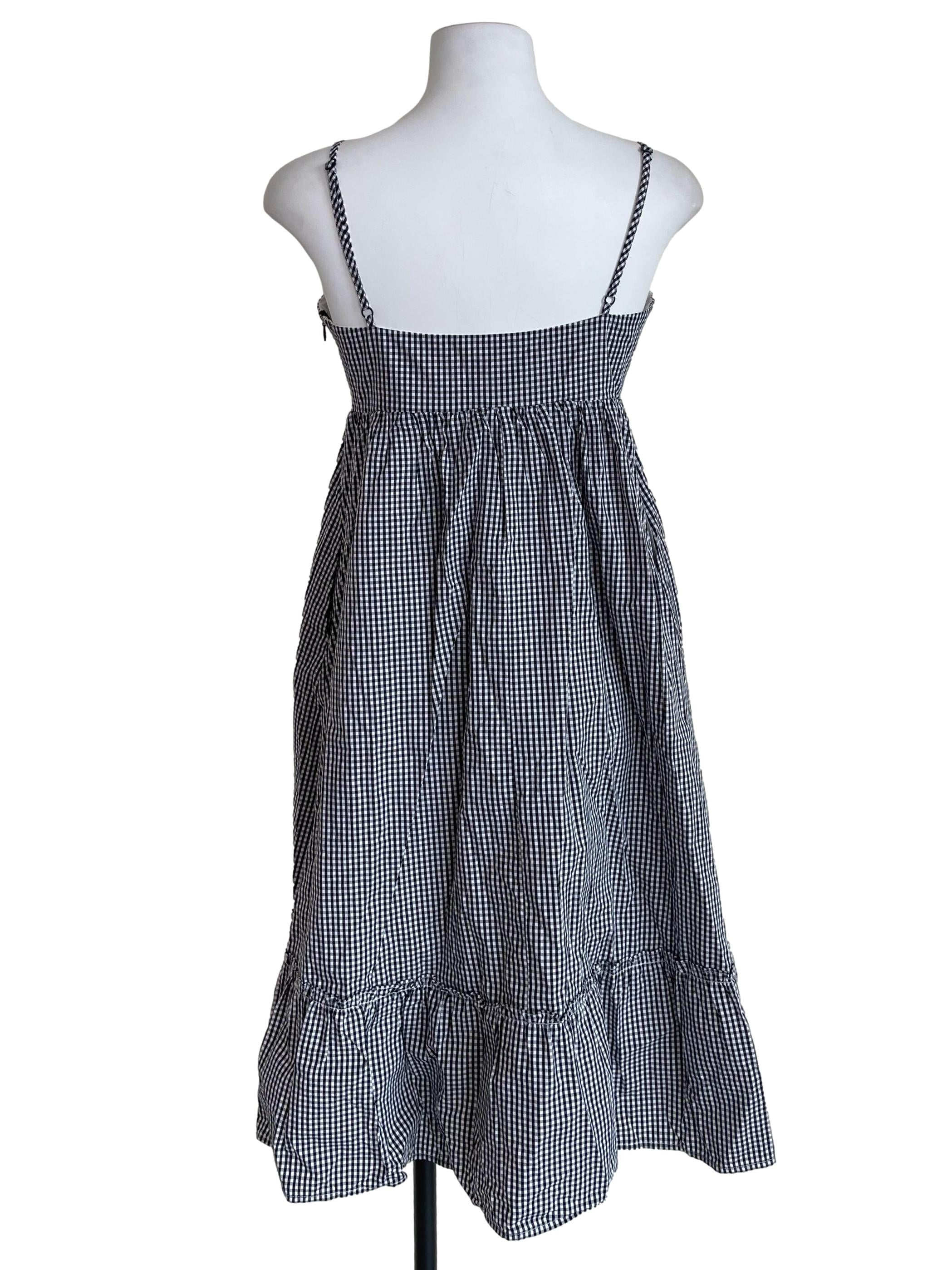 Black & White Gingham Babydoll Dress