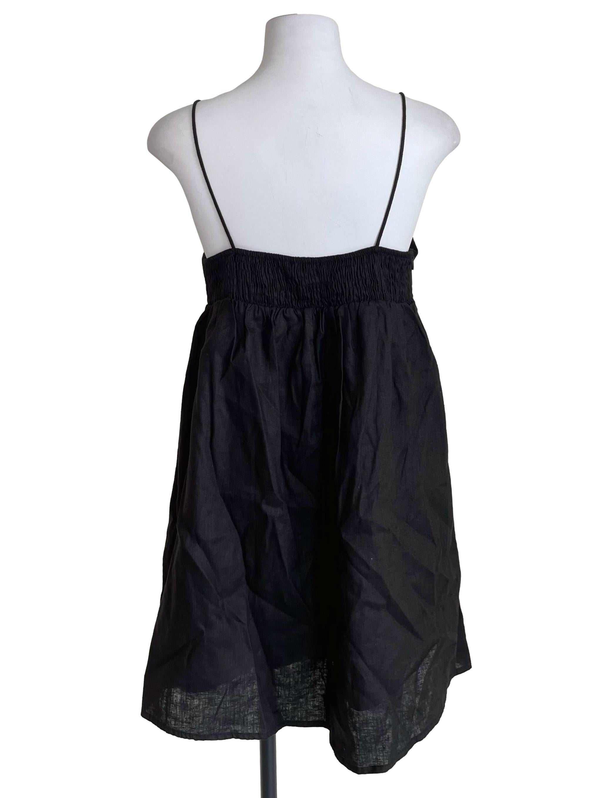 Black Ruched Babydoll Dress
