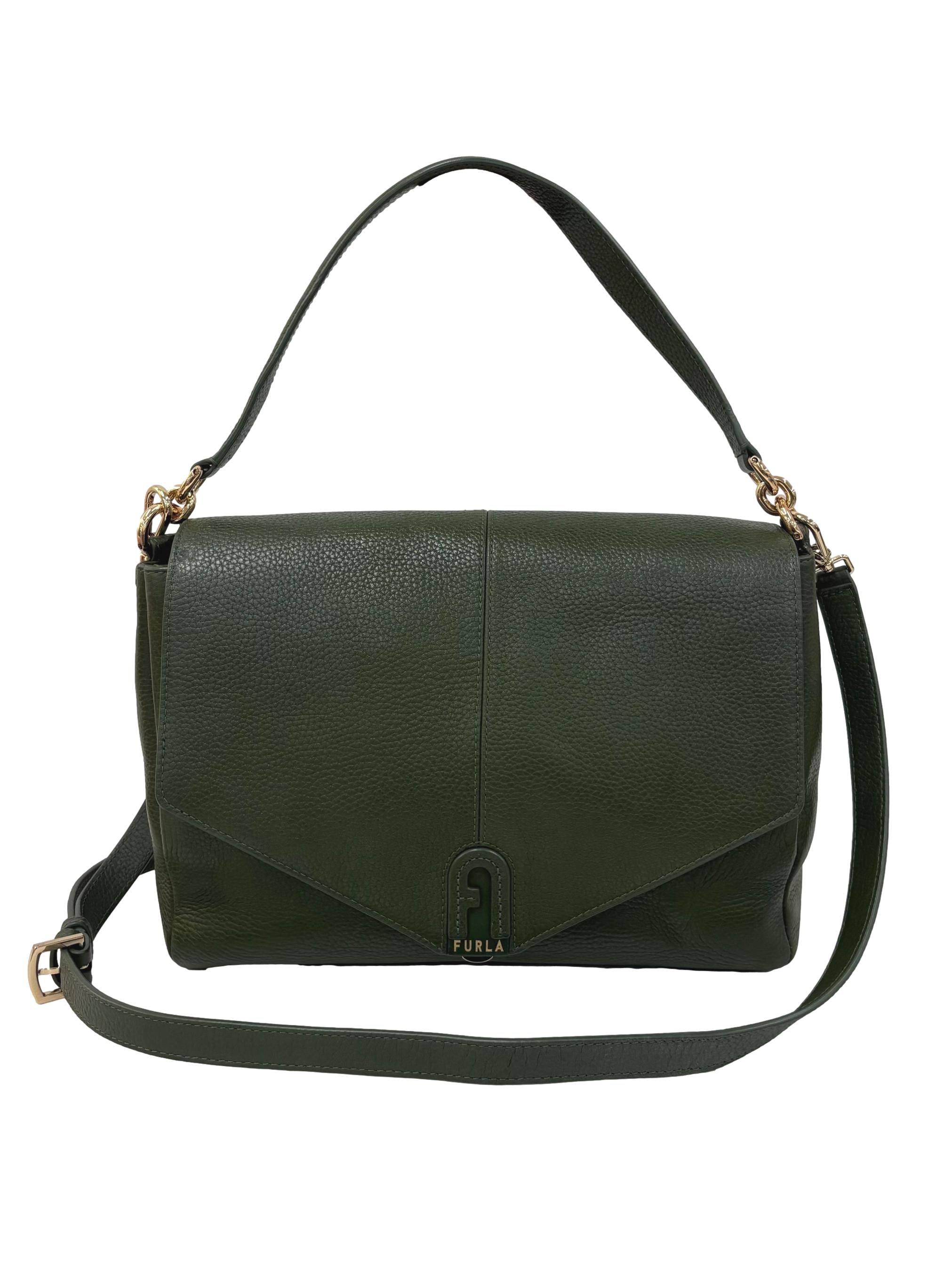 Green Leather Dafne Shoulder Bag CSN