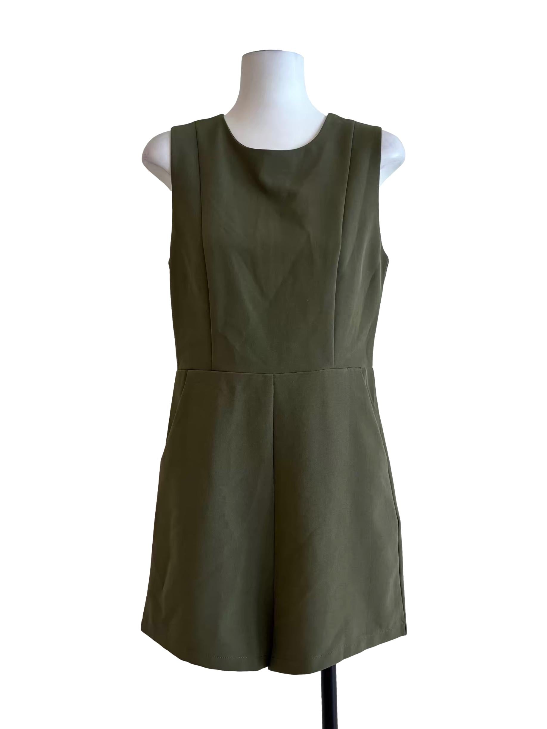 Olive Green Sleeveless Romper