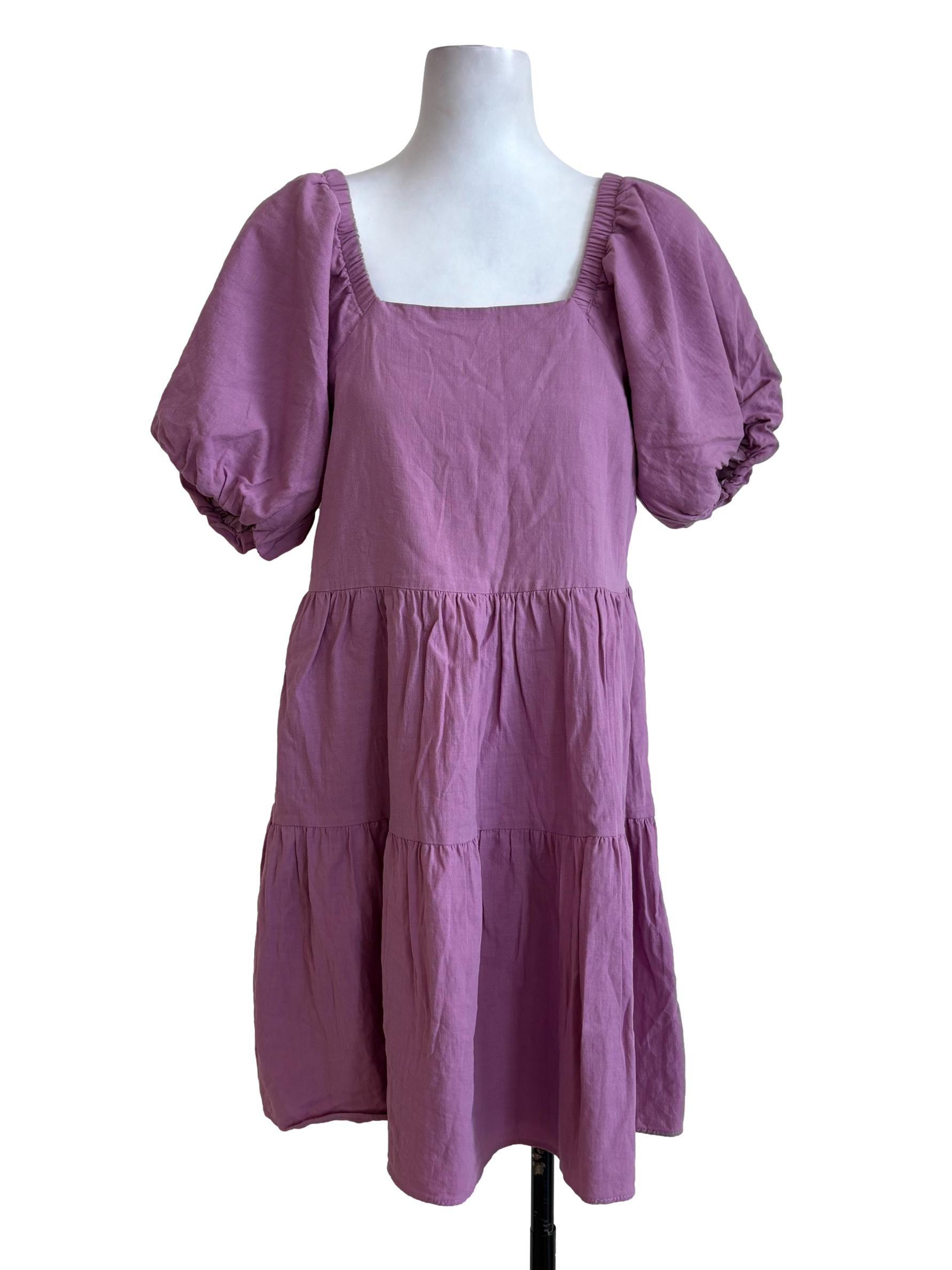 Lilac Tiered A-Line Dress