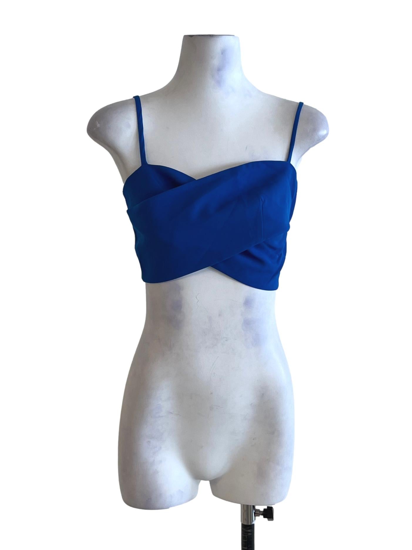 Cobalt Blue Spaghetti Strap Cropped Top