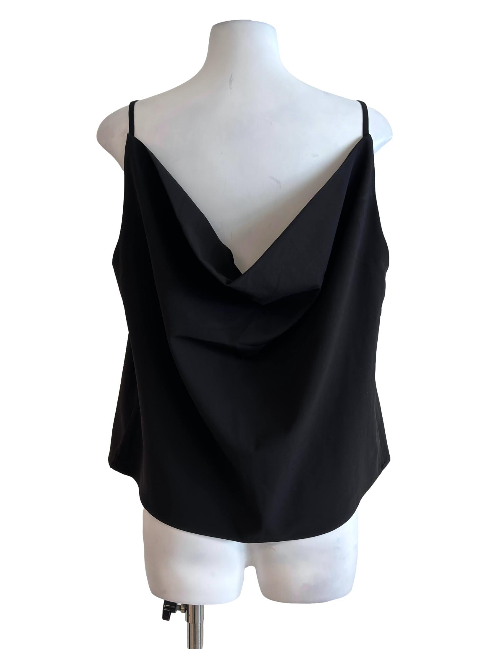 Jet Black Flowy Cami Top