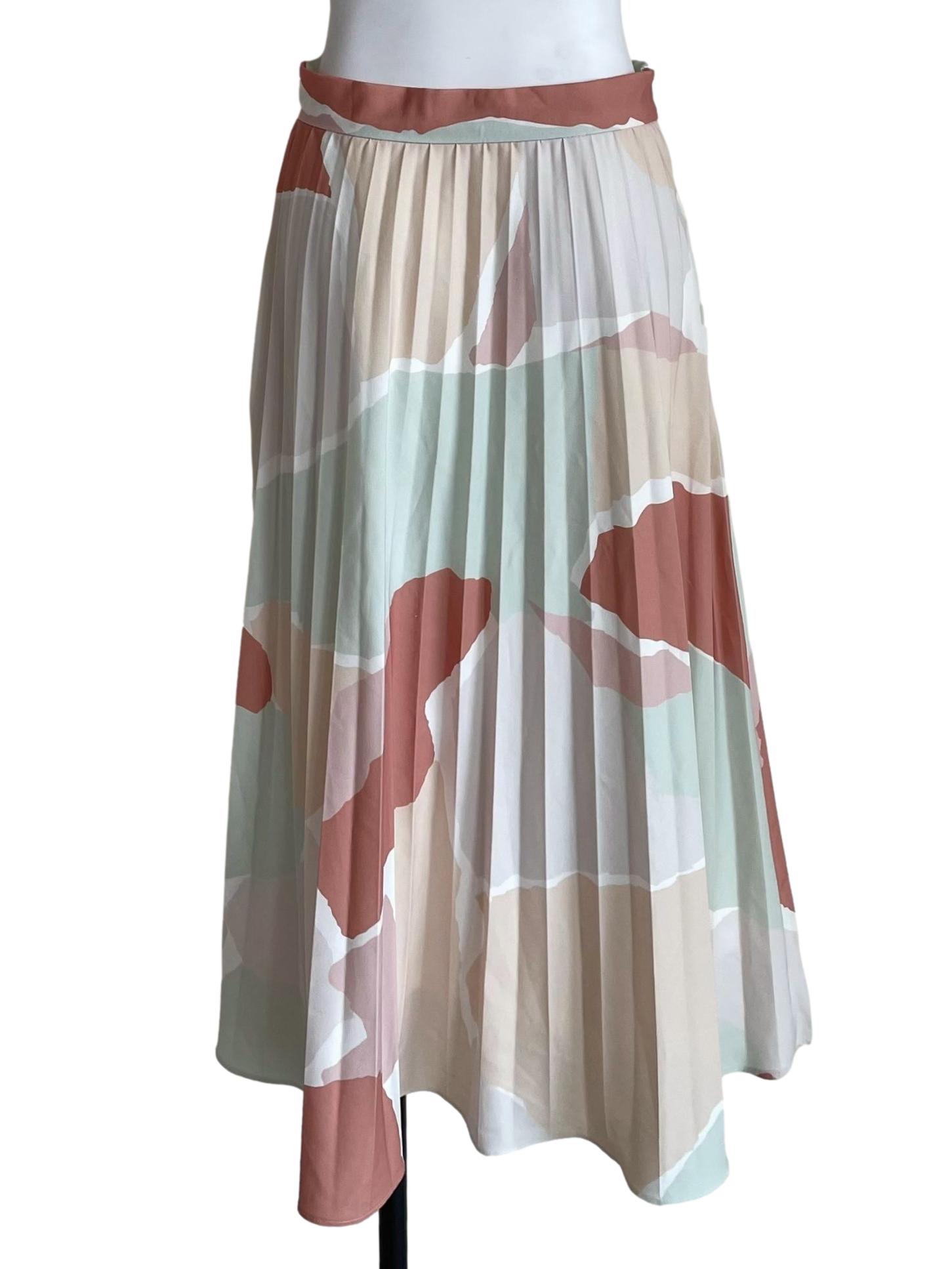 Off White Painting Accordion Skirt