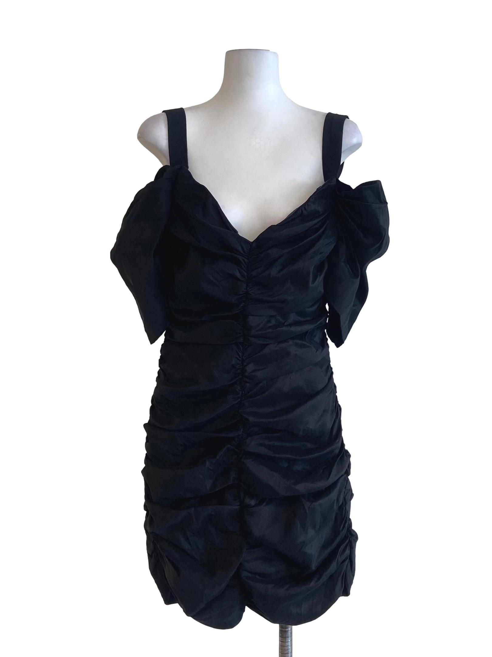 Black Sleeveless Ruffled Shift Dress