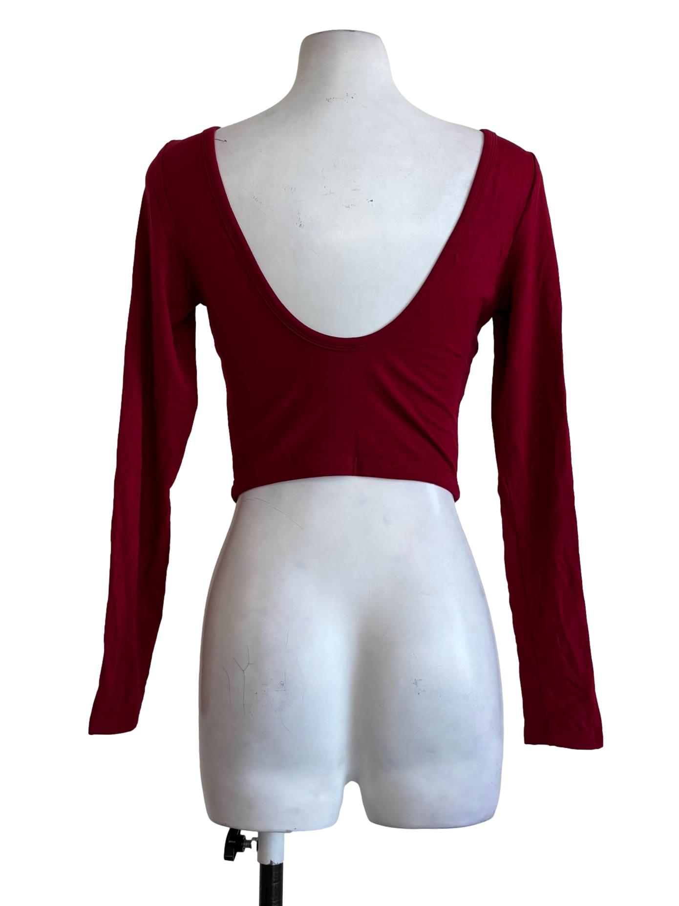 Carmine Red Scoop Fitted Top