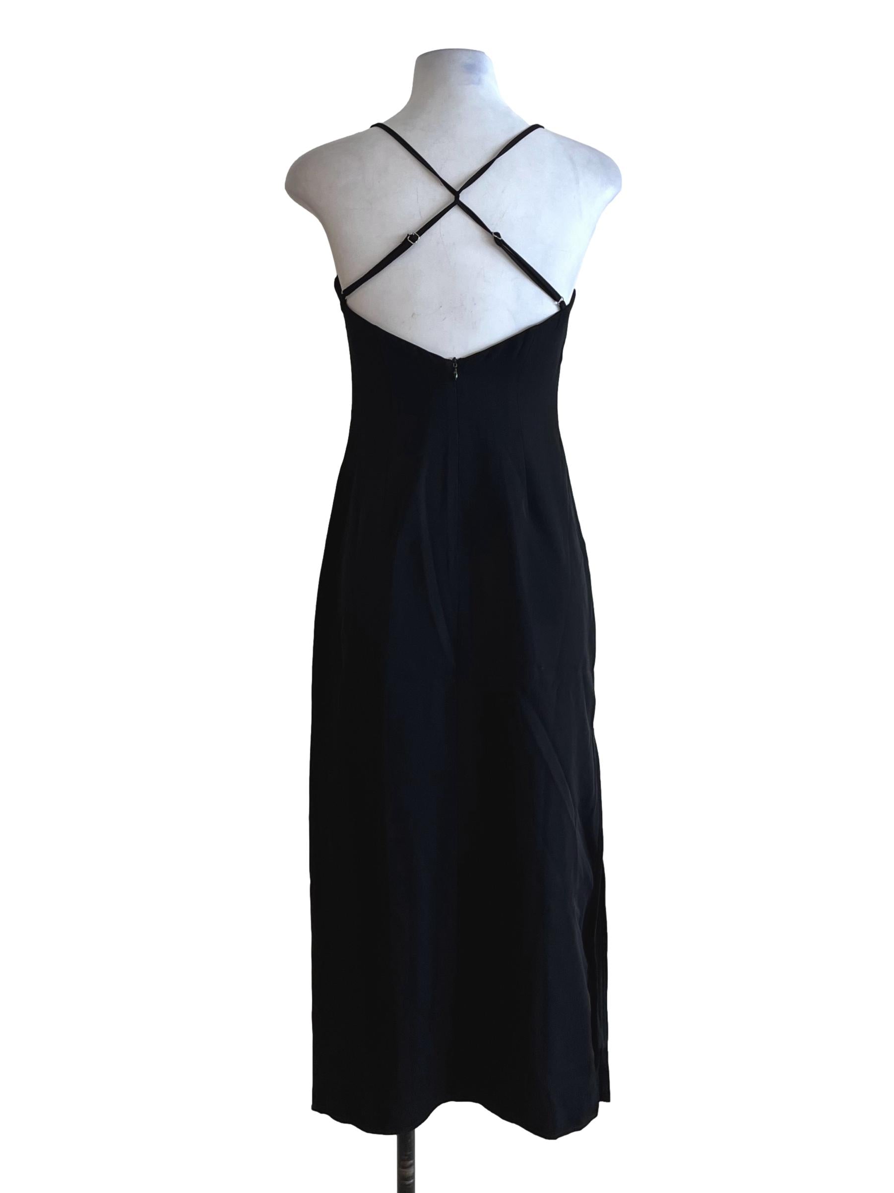 Black Spaghetti Strap Sheath Dress