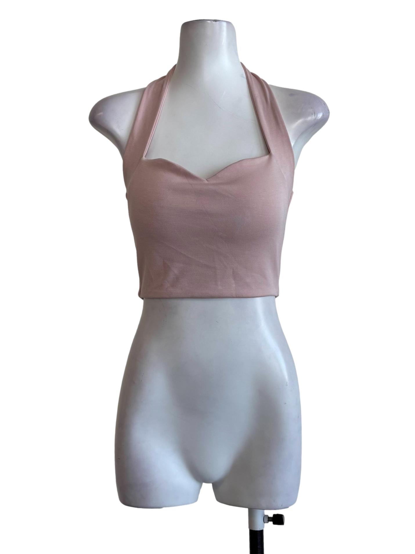 Baby Pink Padded Halter Top