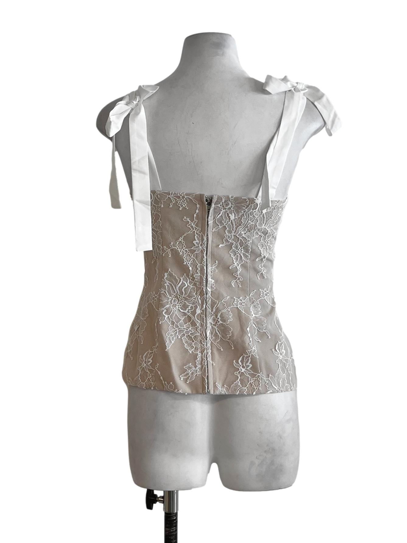 Beige Lace Sleeveless Top