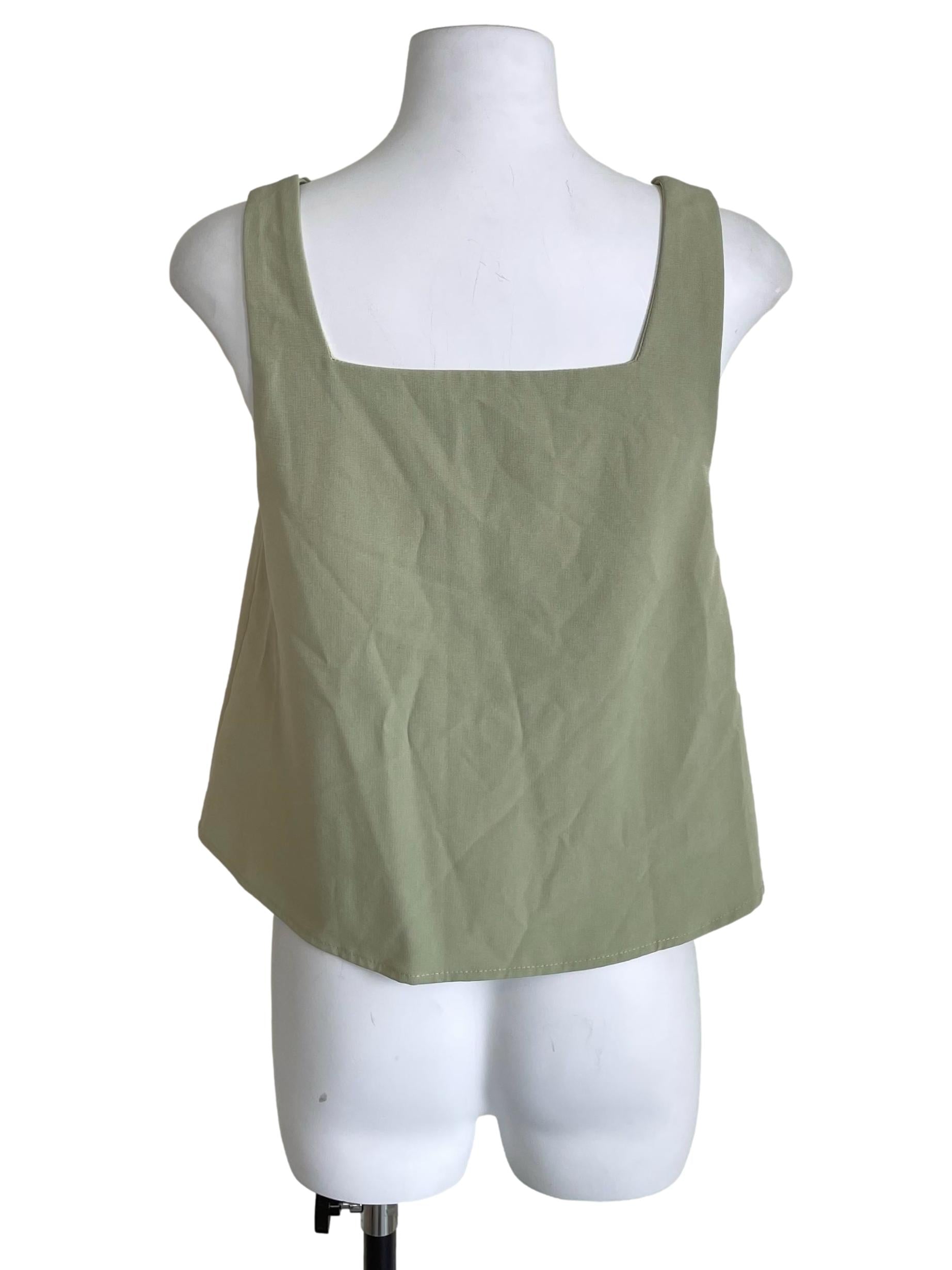Light Green A-Line Sleeveless Top