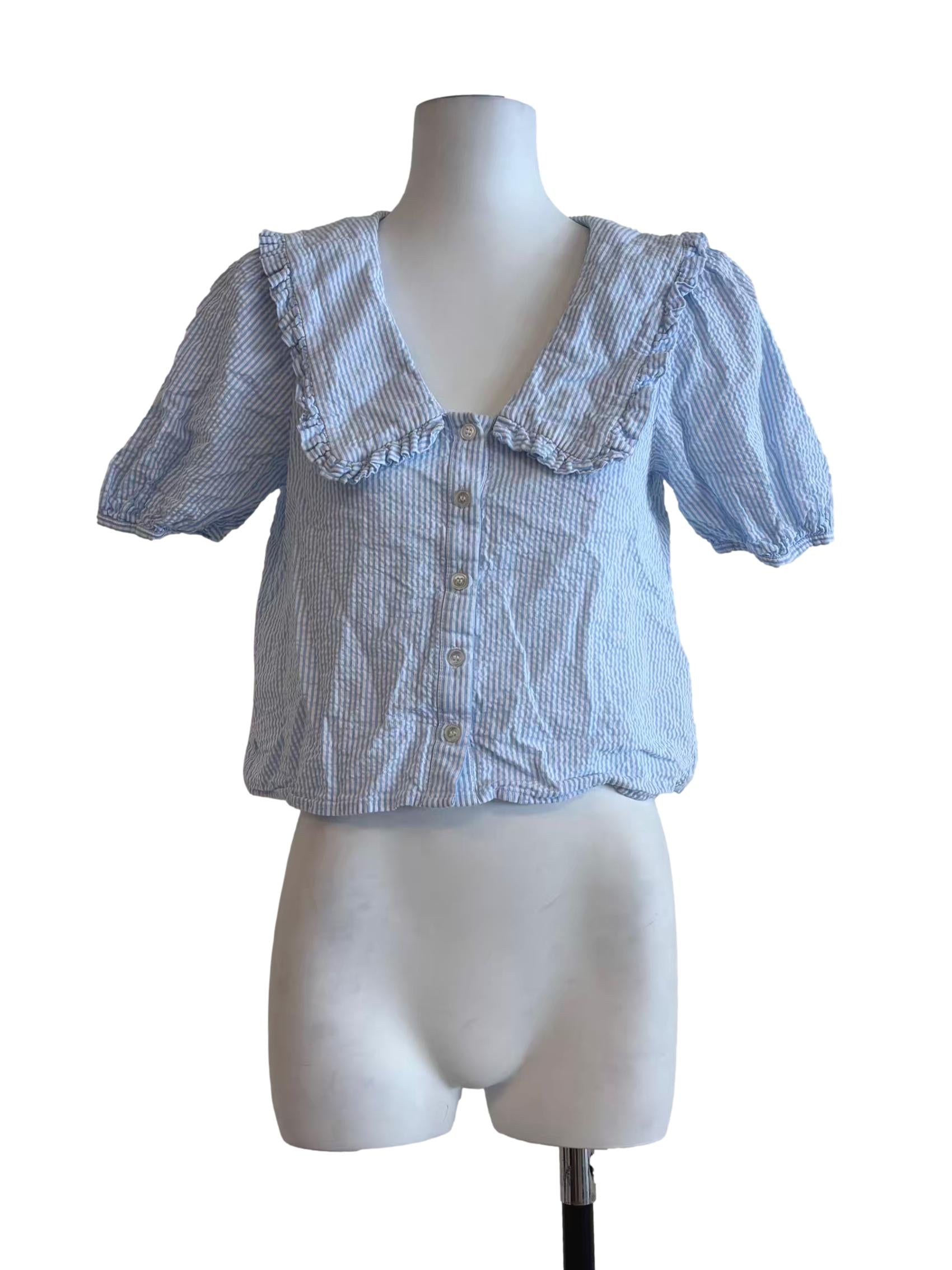 Baby Blue Striped Blouse