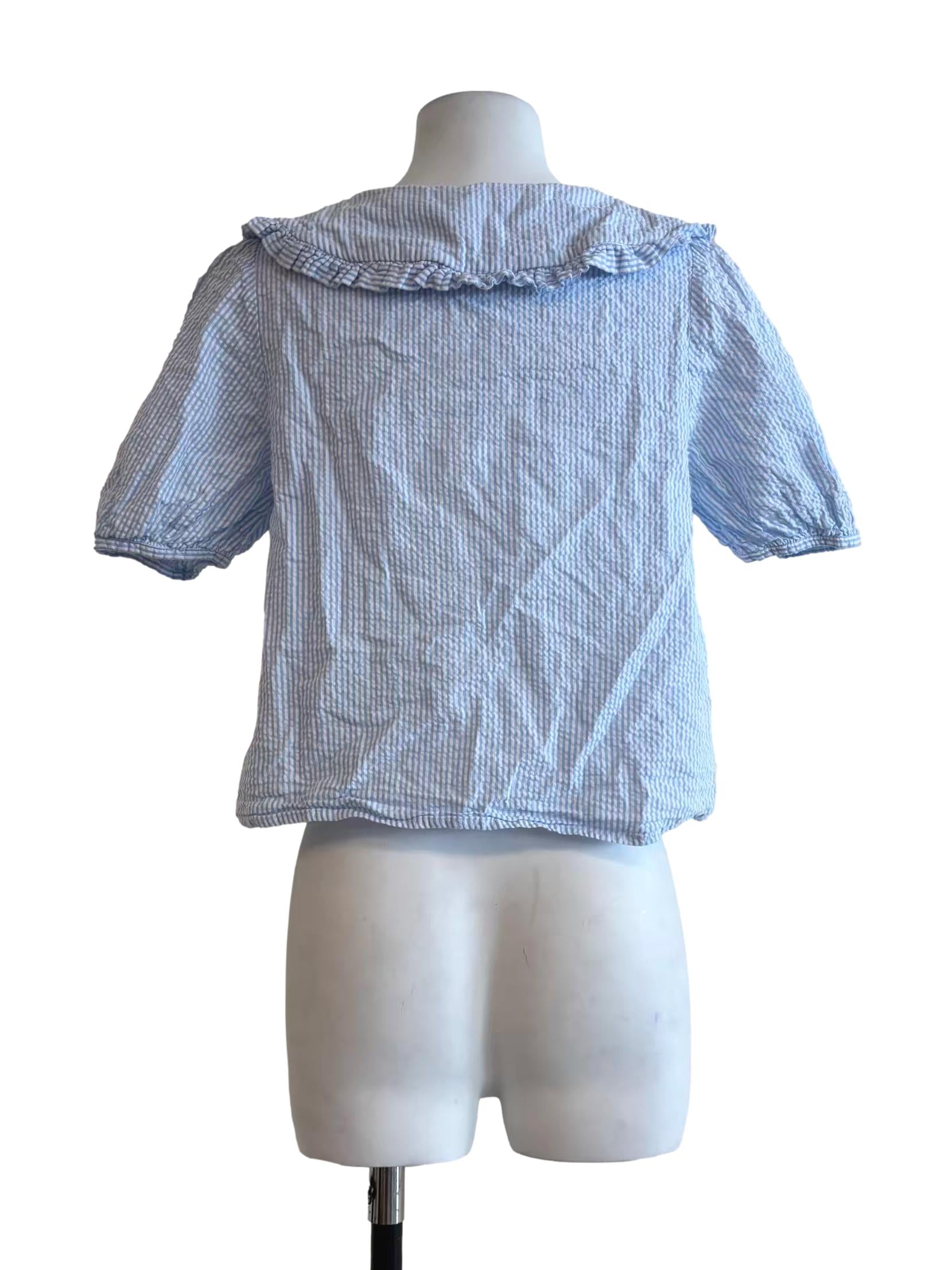 Baby Blue Striped Blouse