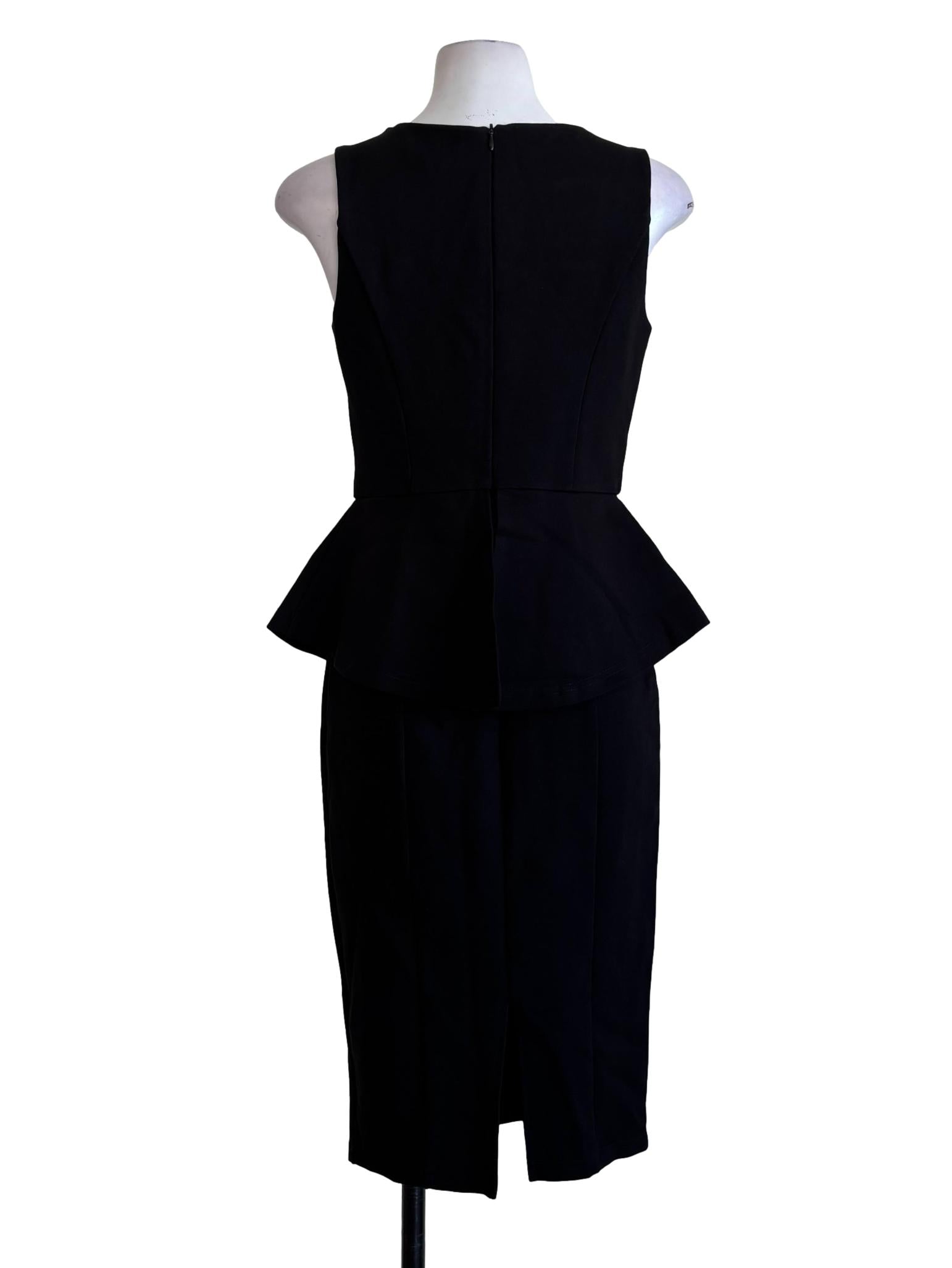 Soft Black Pencil Peplum Dress