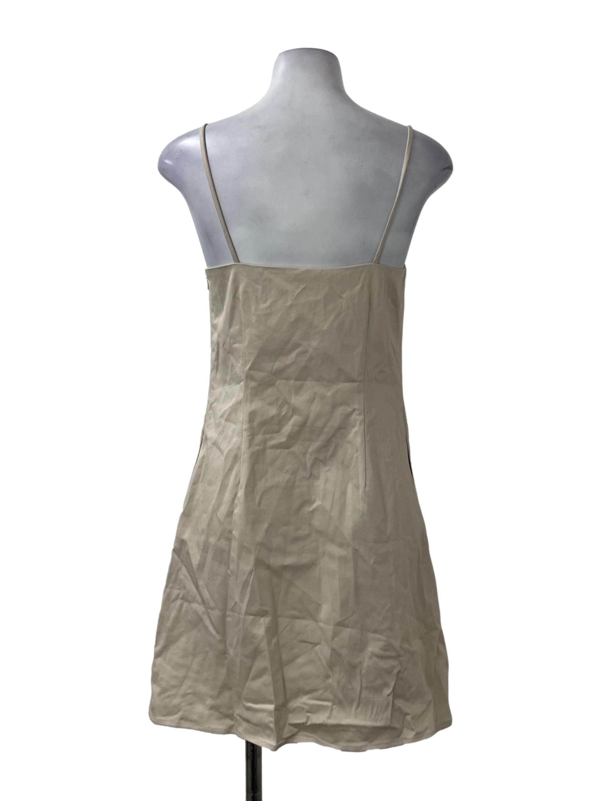 Beige Cowl Neck Dress