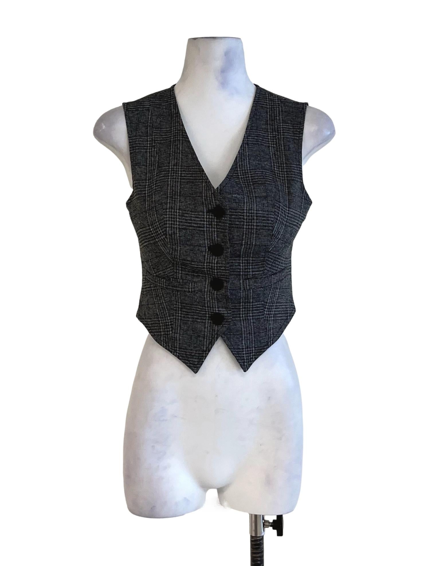 Black Tartan Sleeveless Top