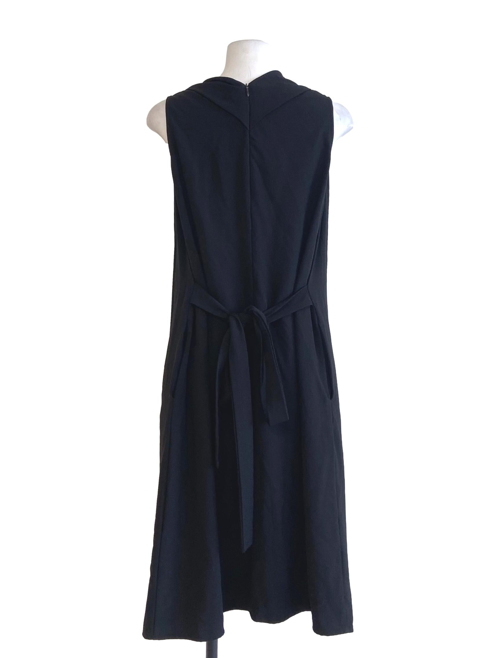 Black V-Neck Shift Dress